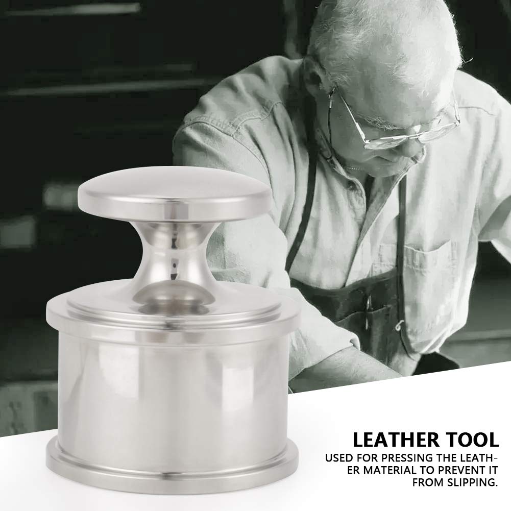 Premium Stainless Steel Leather Press Tools & Heavy Metal Paperweight - Durable Silver Leather Press for Crafting, DIY Projects, and Home Office Decor | Perfect for Leatherworking, Bookbinding, and Desk Organization