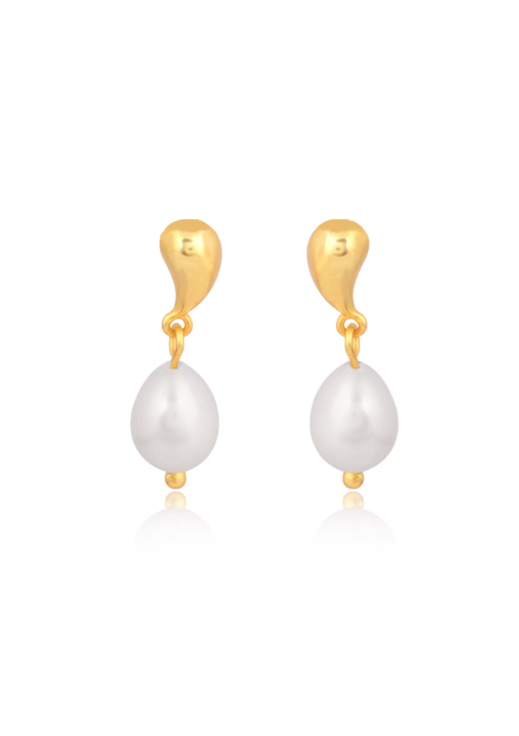 Lola Knight Hailey Pearl Drop Bridal Earrings - 14K Gold Wedding Jewelry for Brides, Bridesmaids & Formal Events | Elegant Dangle Earrings for Prom, Anniversary & Special Occasions