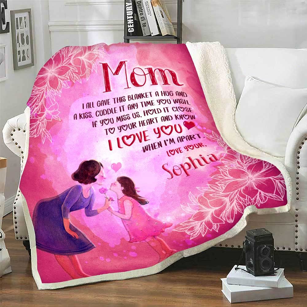 Personalized Mom Blanket Gift - Custom Mother's Day & Birthday Present from Daughter - Premium Soft Cozy Throw Blanket for Mom - Made in USA - Perfect for Cuddling, Relaxing & Family Movie Nights