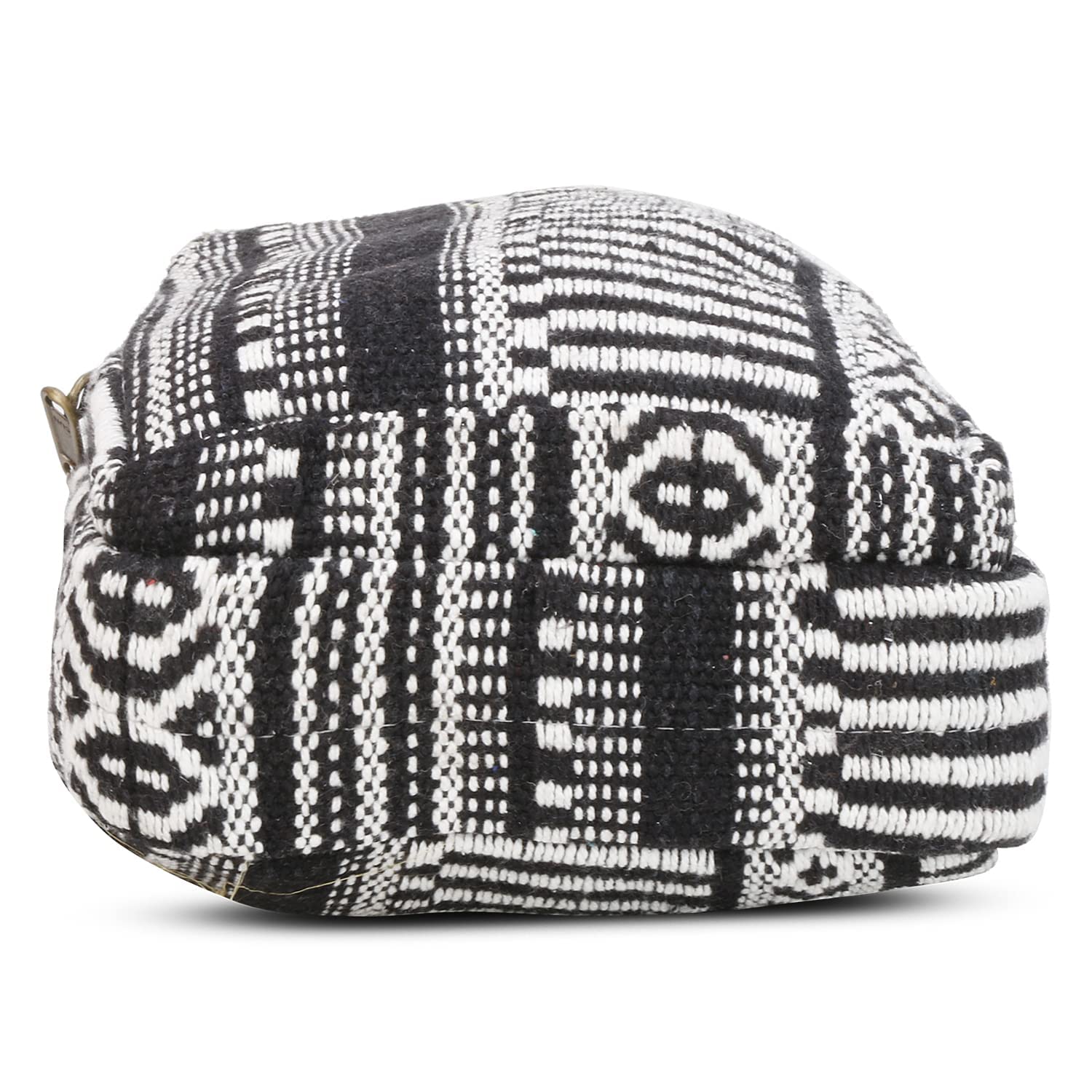 Eco-Friendly Hemp Sling Backpack - Adjustable Crossbody Shoulder Bag for Men & Women - Black & White - Perfect for Travel, Hiking & Daily Commute
