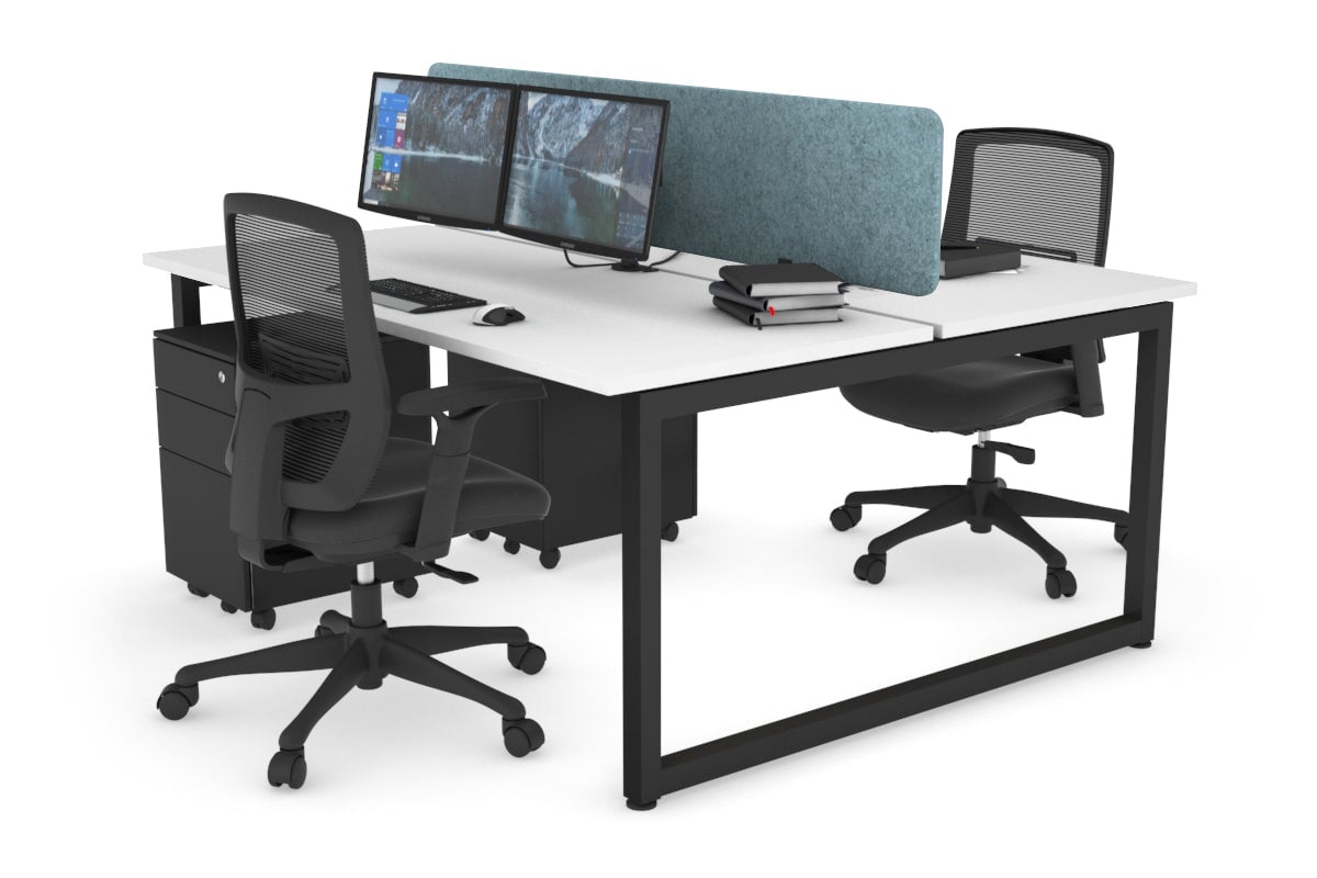 Quadro Loop Legs 2 Person Office Workstation Desk [1200L x 700W] - Perfect for Shared Workspaces & Collaborative Office Environments