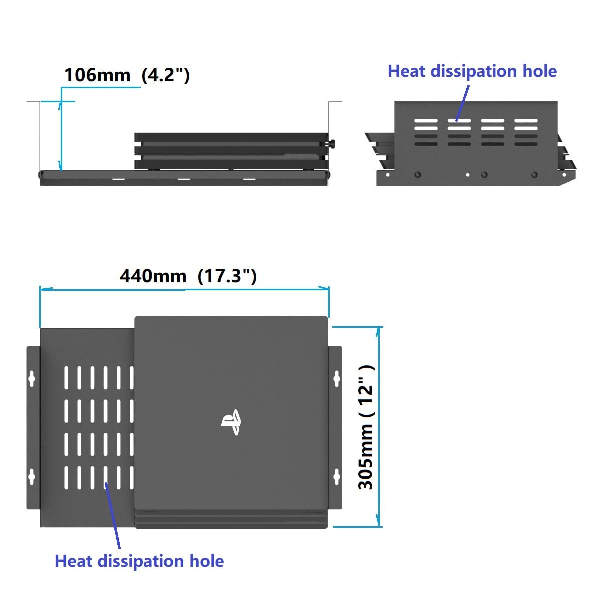 JINGCHENGMEI Under Desk Mount for SFF Computers & Gaming Consoles - 17.3