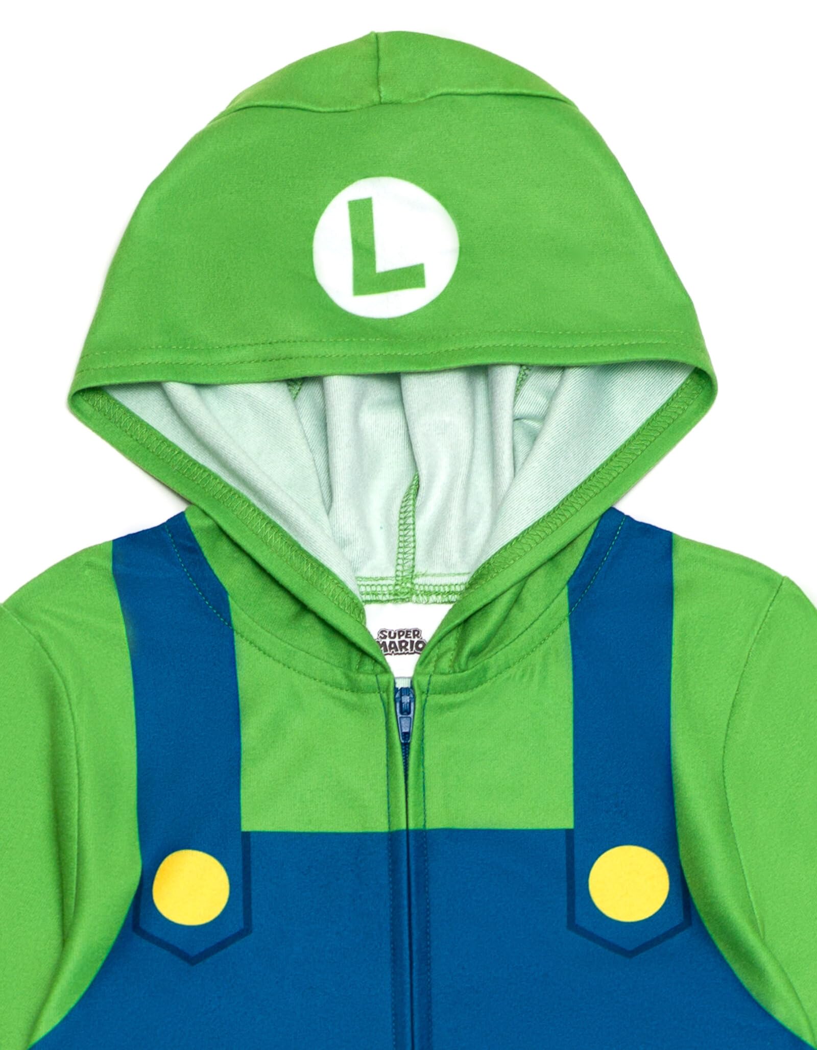 Super Mario Nintendo Zip-Up Pajama Coverall for Toddlers (2T-5T) - Soft & Comfortable Sleepwear for Kids' Bedtime & Playtime