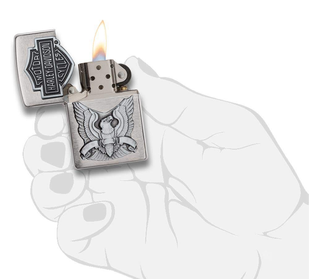 Zippo Harley-Davidson Eagle Logo Lighter - Perfect for Outdoor & Gifts