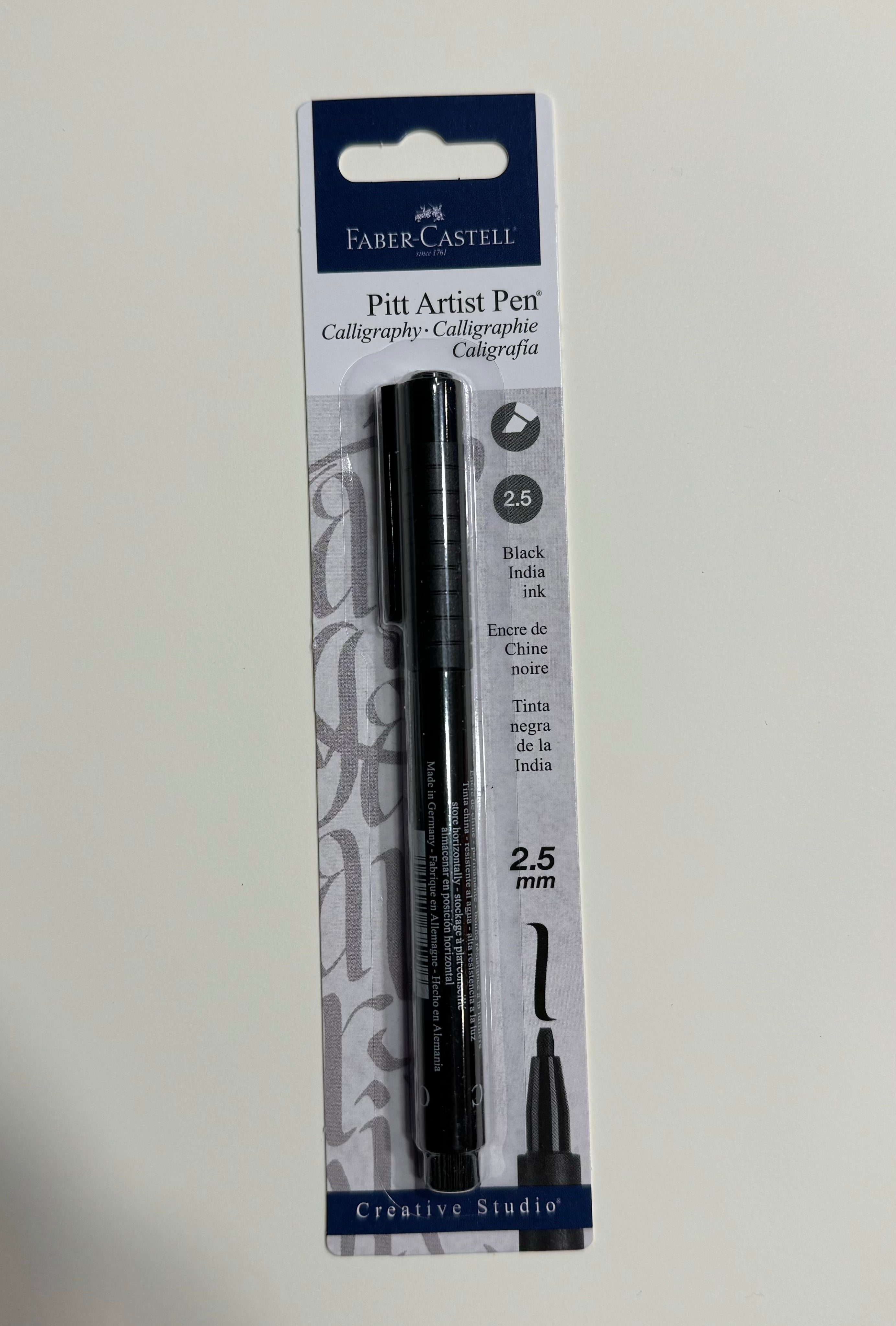 PITT Artist Calligraphy Pen - 2.5 mm Fine Nib for Calligraphy, Hand Lettering & Illustration | Perfect for Beginners & Professionals | Ideal for Wedding Invitations, Scrapbooking & Art Projects