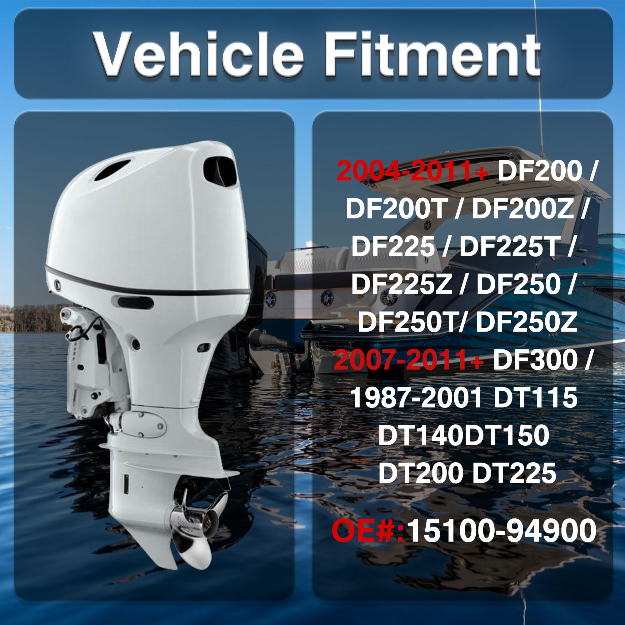 High Performance Low Pressure Lift Fuel Pump for Suzuki 4-Stroke Outboard Engines DF350T DF250T DF225 DF200T - Compatible with All Years 15100-94900 - Perfect for Marine Boating & Fishing Applications