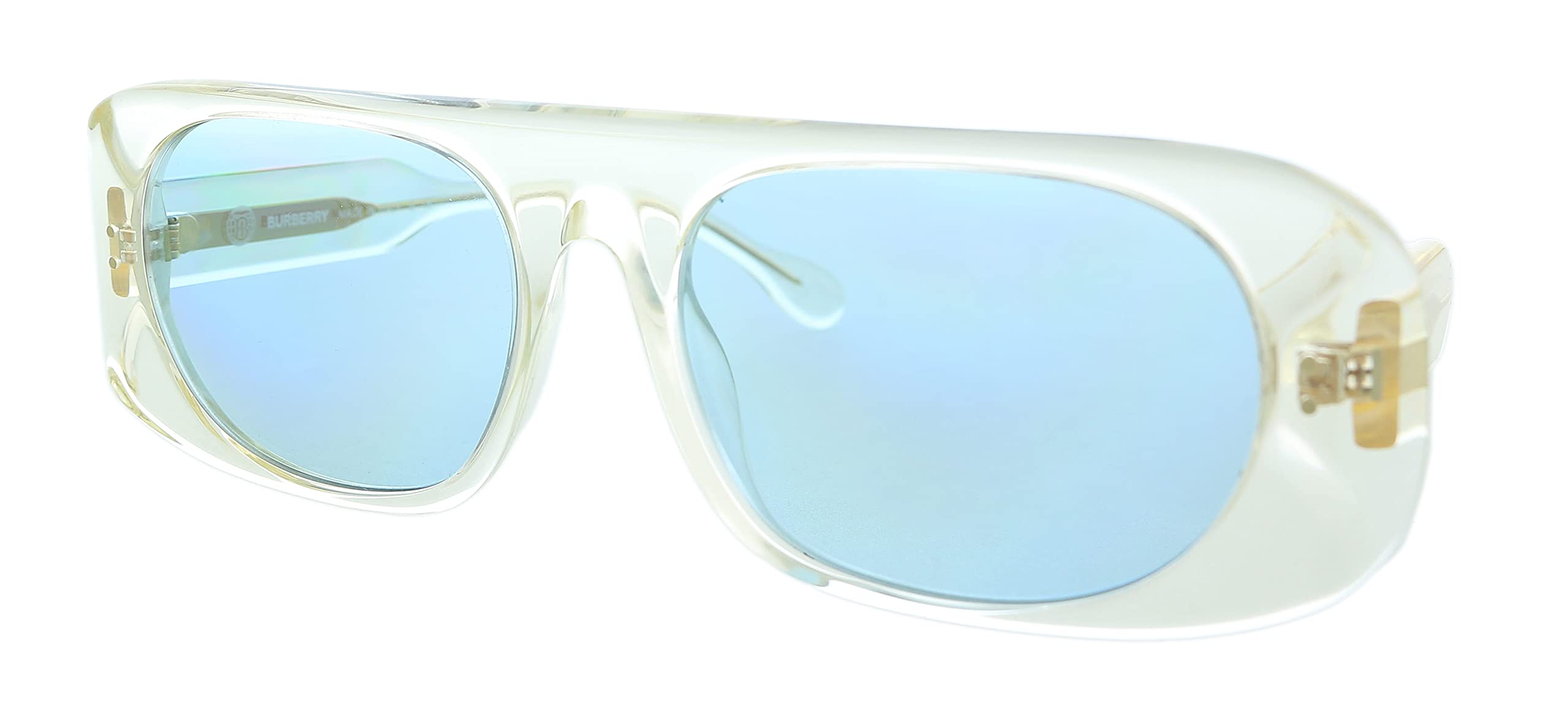 BURBERRY BE 4322 387980 Transparent Yellow Sunglasses for Women & Men - UV Protection, Fashion Eyewear for Outdoor Activities, Beach, and Driving
