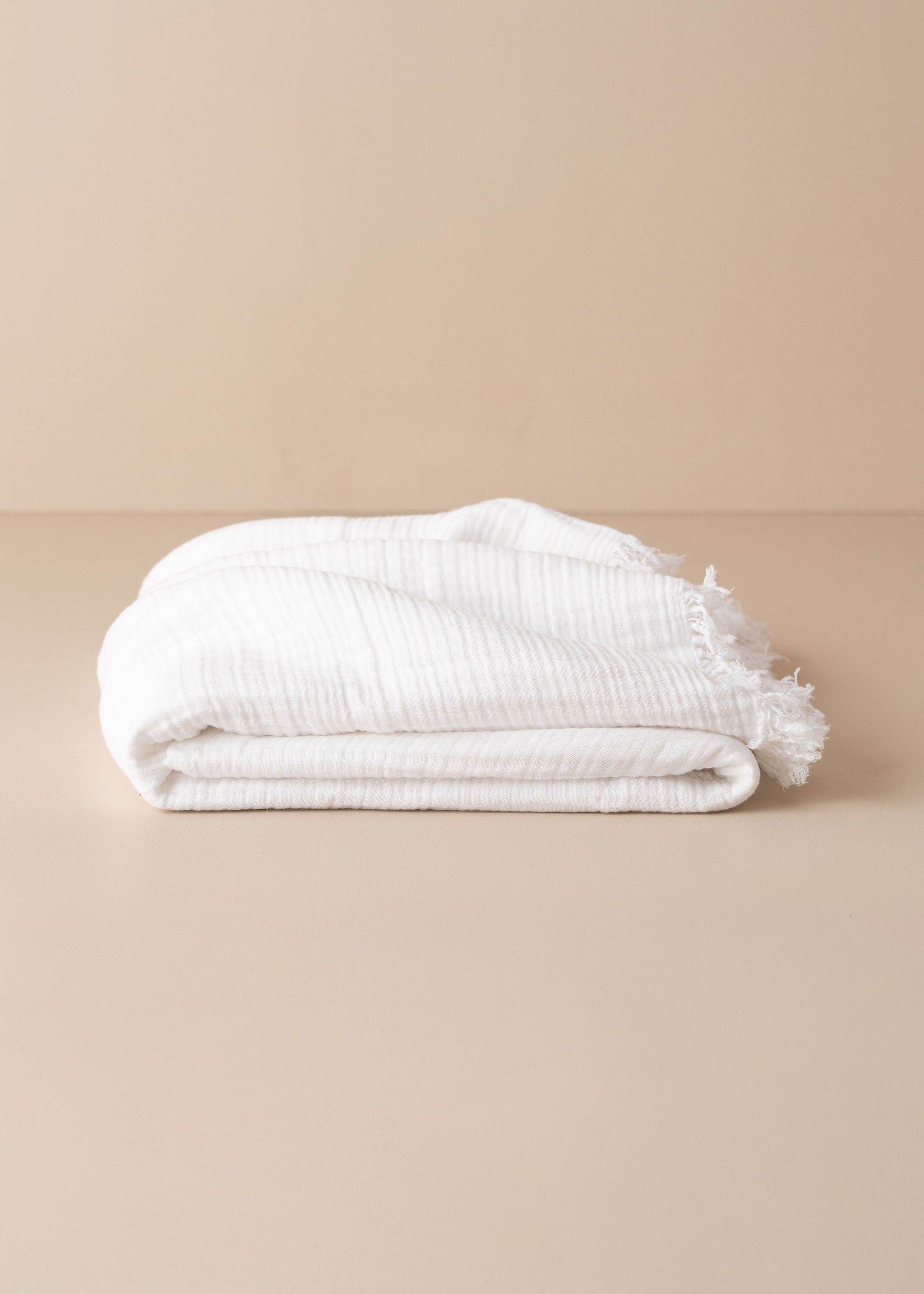 Soft Enes Cotton Throw Blanket - White | Cozy & Lightweight for Bed, Sofa & Travel | Perfect for Home Decor, Gifts & Relaxation