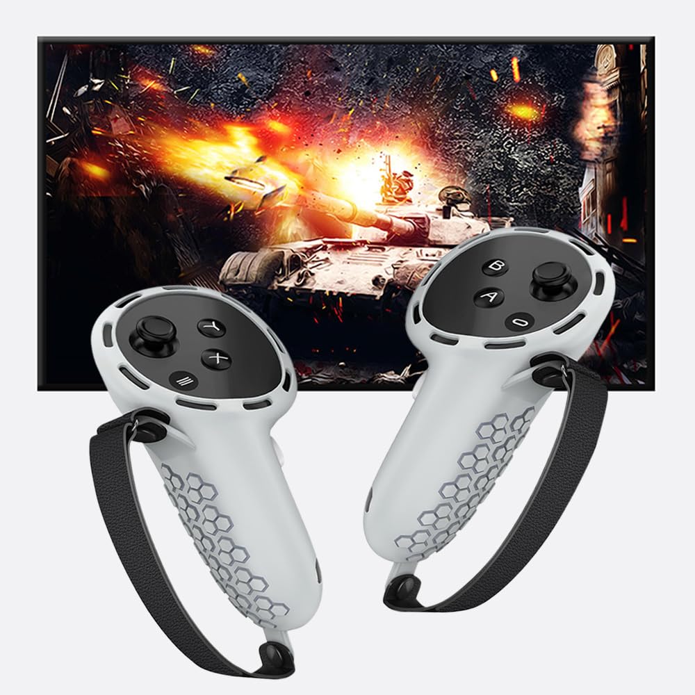 UKETO Silicone VR Touch Controller Cover for 3 - Non-Slip, Dustproof, Adjustable Wrist Strap & Scratch-Resistant Grip Case - Perfect for Gaming, VR Fitness & Immersive Virtual Reality Experiences