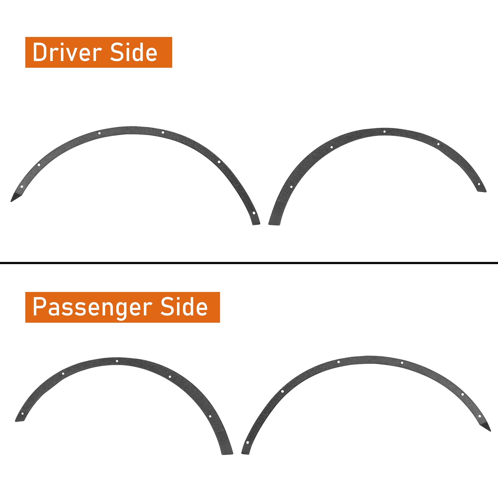 Hooke Road Bronco Wheel Liner Trim Fender Flare Delete Kit - Compatible with 2021-2025 Ford Bronco 2/4 Door Models (4-Piece Set) - Off-Road Protection & Custom Styling Upgrade