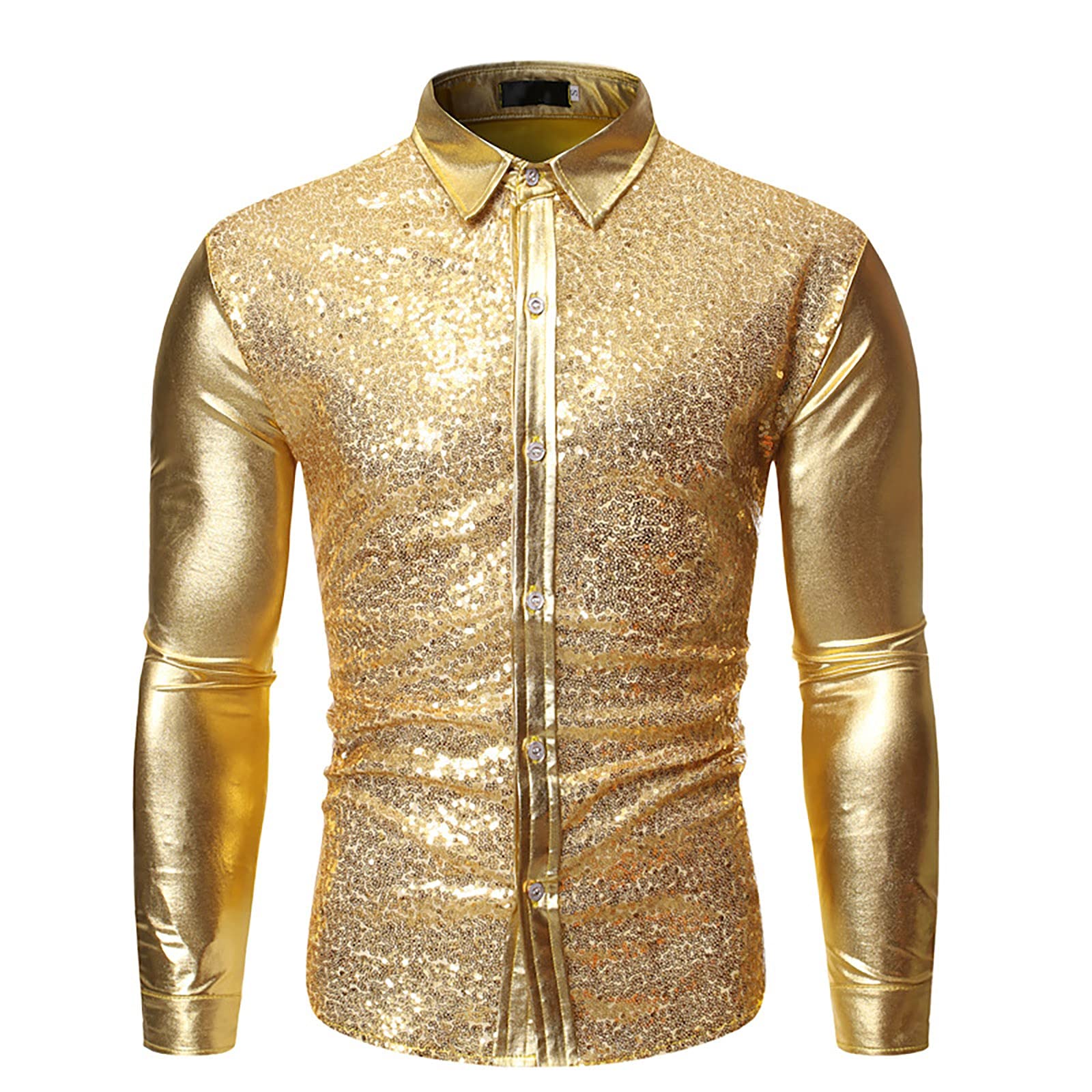 TTQVQ Men's Long Sleeve Printed Shirt - Solid Color Casual & Sports Blouse for Men - Perfect for Workout, Gym, Outdoor Activities and Daily Wear