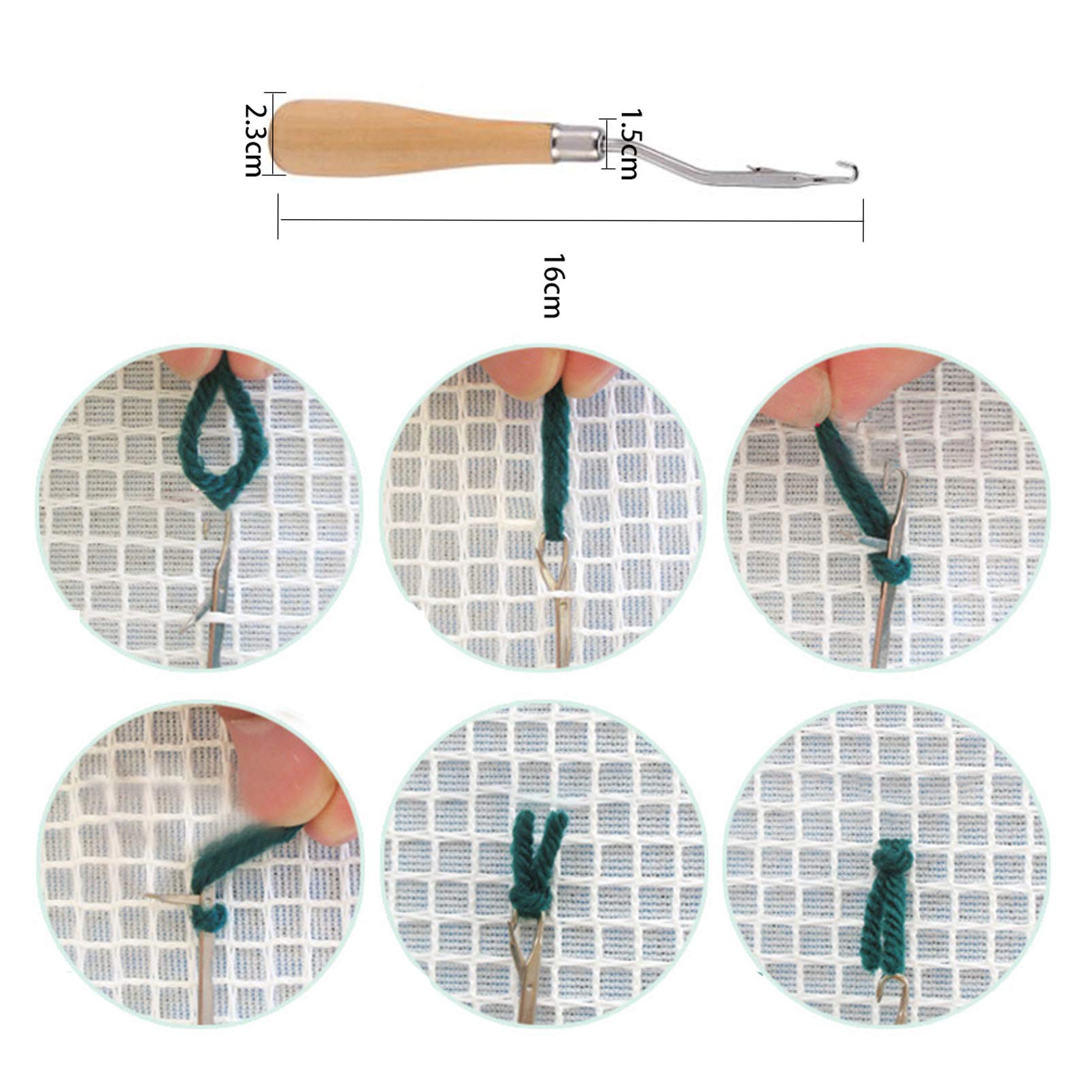 4Pcs Latch Hook Tool Kit with 6.5