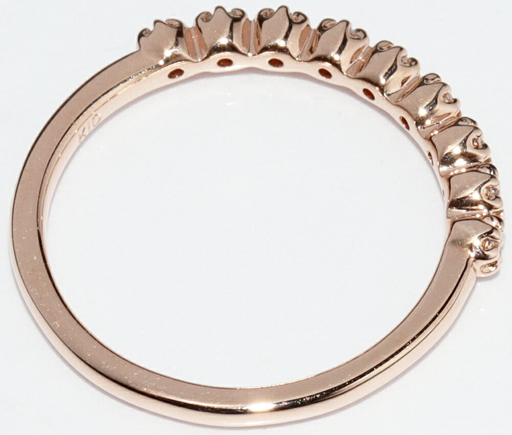 4℃ K10PG Diamond Pinky Ring - Elegant 14K Rose Gold Pinky Ring with Genuine Diamonds for Women | Perfect for Parties, Weddings & Special Occasions