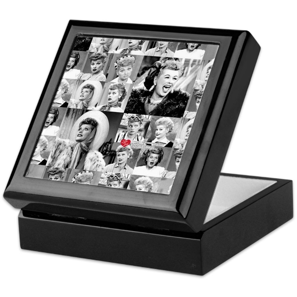 I Love Lucy Face Collage Keepsake Box - Handcrafted Hardwood Jewelry Box with Velvet Lining | Perfect for Jewelry Storage, Gift Giving & Collectible Display