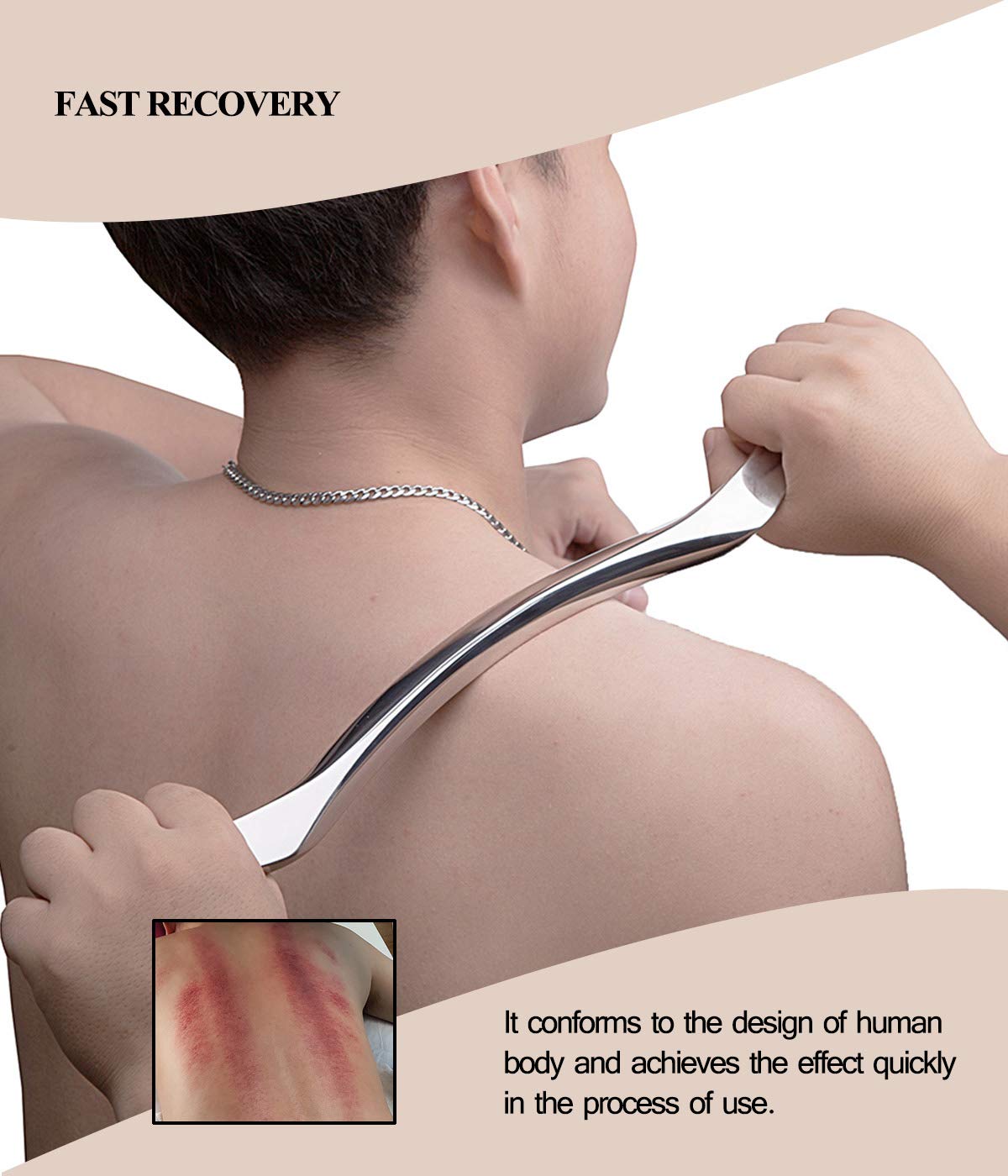 Professional Stainless Steel Gua Sha Scraping Massage Tool for Muscle Relief - IASTM Therapy Instrument for Soft Tissue Mobilization & Pain Management - Perfect for Facial, Neck, Back & Body Massage at Home or Spa
