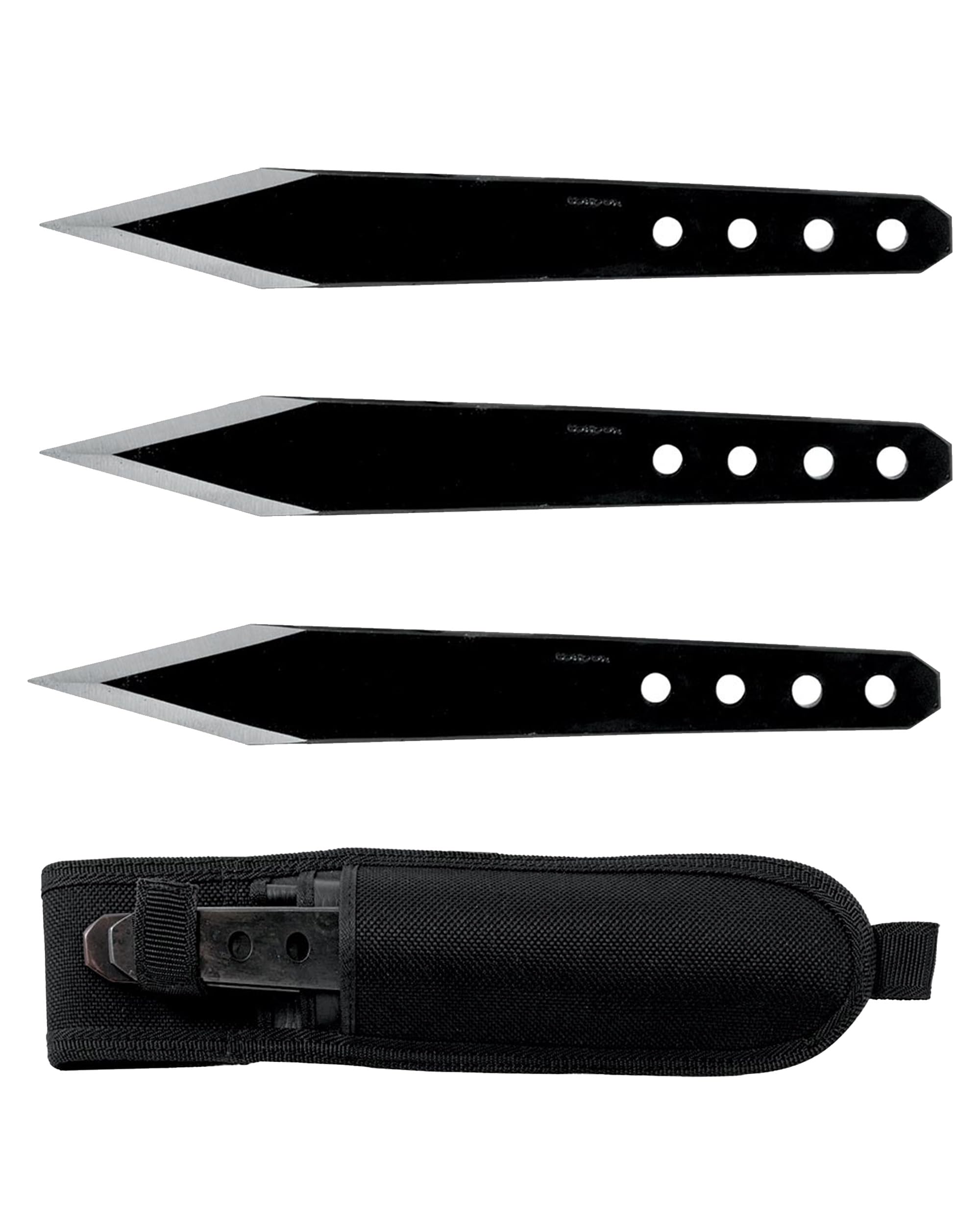 Condor Tool & Knife Half Spin Throwing Knife Set - 3 Pack of 7-inch High Carbon Steel 1075 Blades (6mm Thick, 32.1oz) with Ballistic Nylon Sheath - Perfect for Outdoor Survival, Hunting, Camping & Target Practice