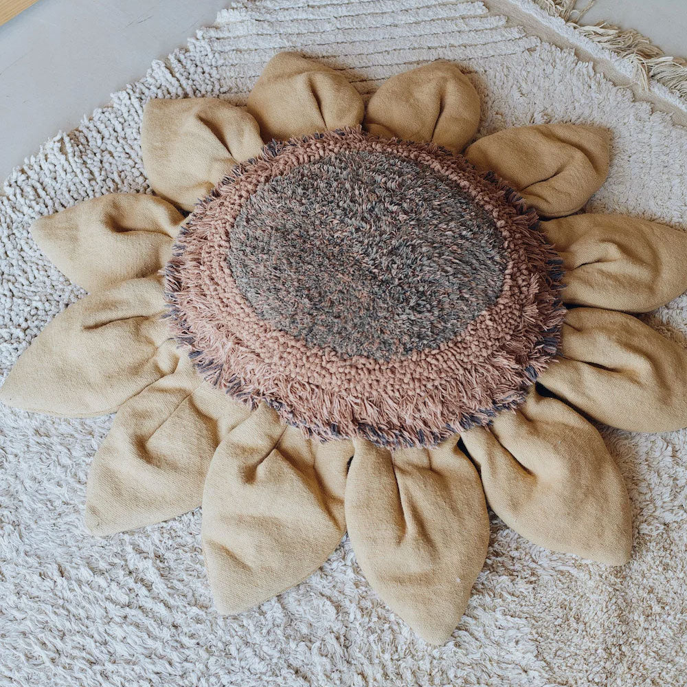 Sunflower Floor Cushion Pillow - Soft & Comfortable Seat Pad for Yoga, Meditation, Kids Playroom, and Living Room Decor