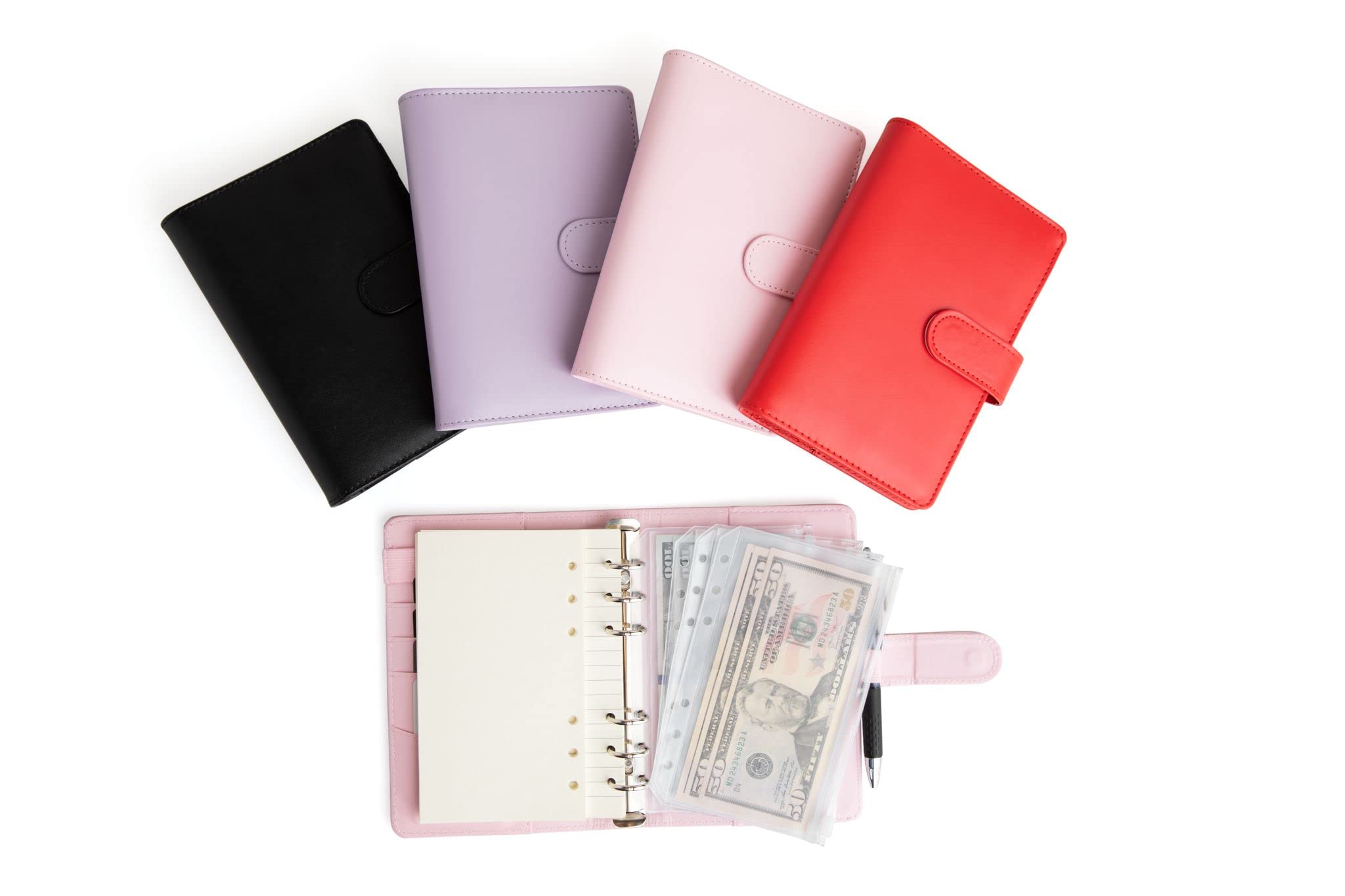 Budget Binder with Zipper Envelopes - Money Organizer for Cash System - Pink Cash Envelopes for Budgeting & Money Saving | Perfect for Personal Finance, Dave Ramsey Envelope Method, and Home Budget Planning