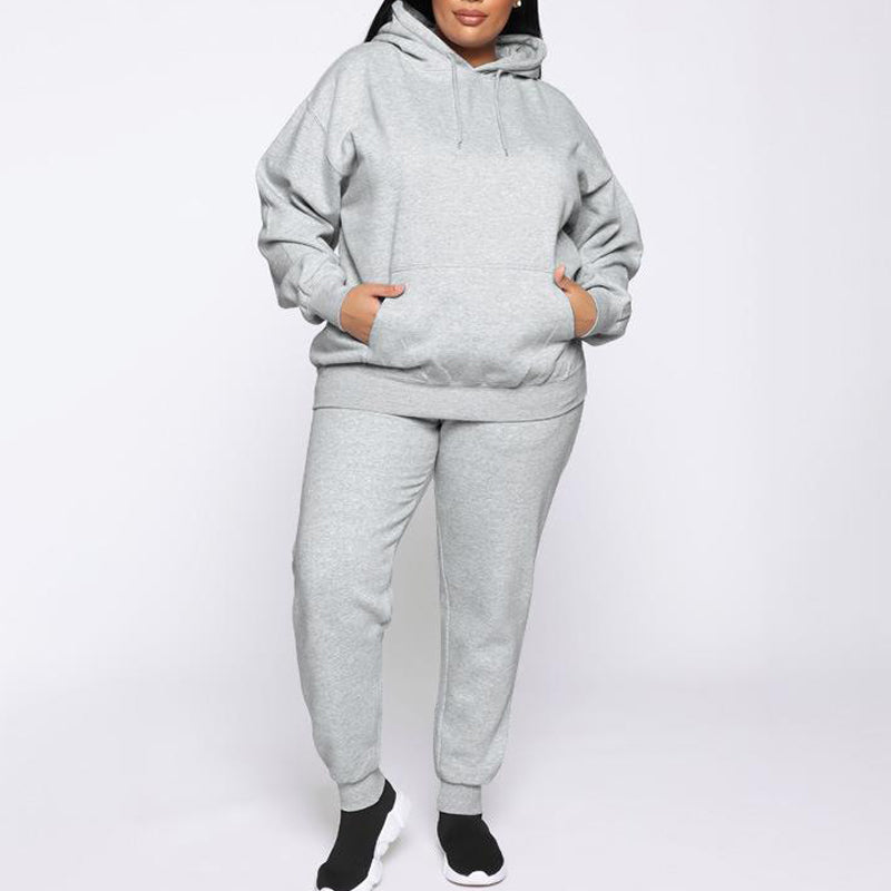 Solid Color Hooded Long Sleeve Hoodie Set for Men & Women - Cozy Pullover Sweatshirt for Casual Wear, Gym, and Outdoor Activities