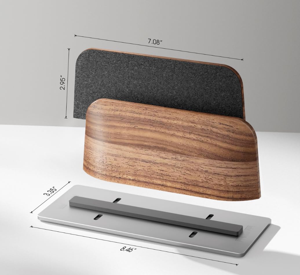 Premium Vertical Laptop Stand for Desk - Black Walnut Wood Laptop Holder Dock for MacBook Pro/Air & All 13-17