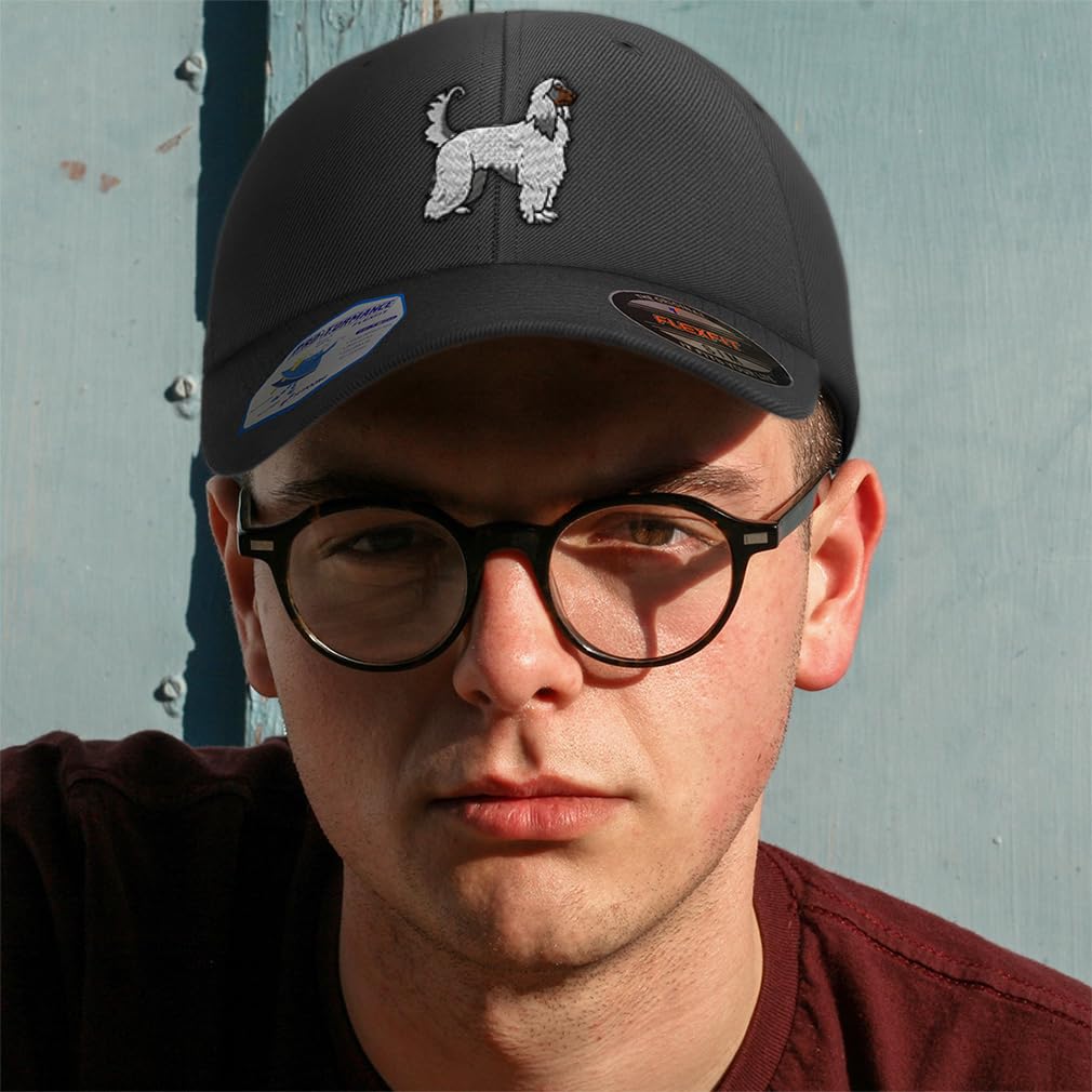 Custom Flexfit Baseball Cap for Men & Women - Afghan Hound White Embroidery Dog Lover Dad Hat - Perfect for Outdoor Activities, Sports & Casual Wear