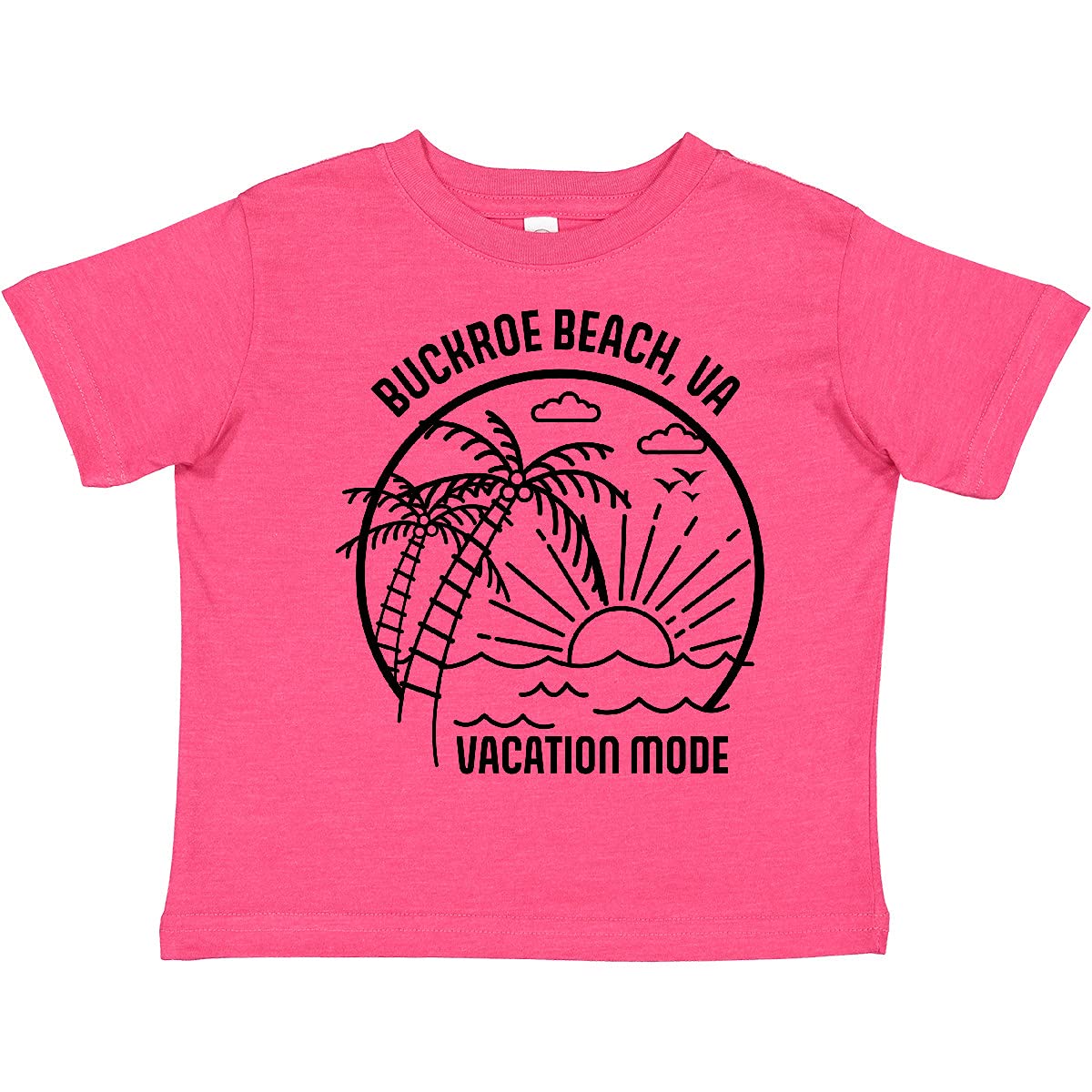 Inktastic Summer Vacation Mode Buckroe Beach Virginia Toddler T-Shirt - Cute Graphic Tee for Kids, Boys & Girls - Perfect for Beach Trips, Family Vacations & Summer Outfits