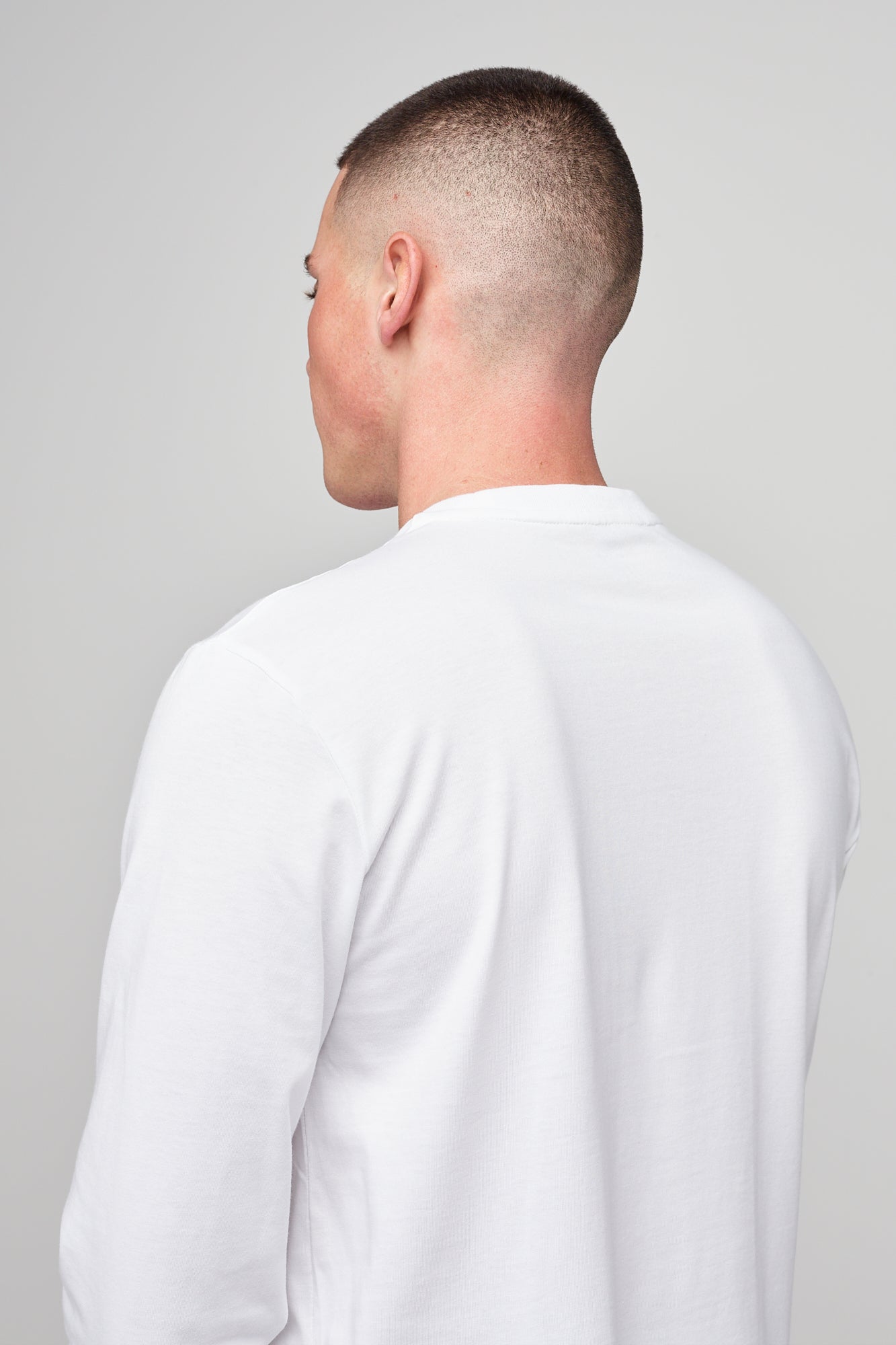 Premium Men's Long Sleeve T-Shirt - Soft Cotton Crew Neck Casual Shirt for Men - White - Perfect for Work, Gym & Everyday Wear