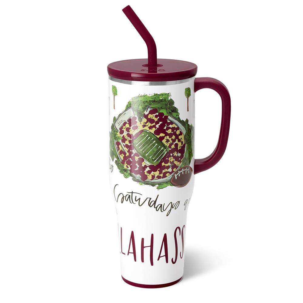 40oz Saturdays in Tallahassee Mega Mug - Large Insulated Tumbler for Coffee, Tea & Cold Drinks - Perfect for Home, Office & Outdoor Adventures