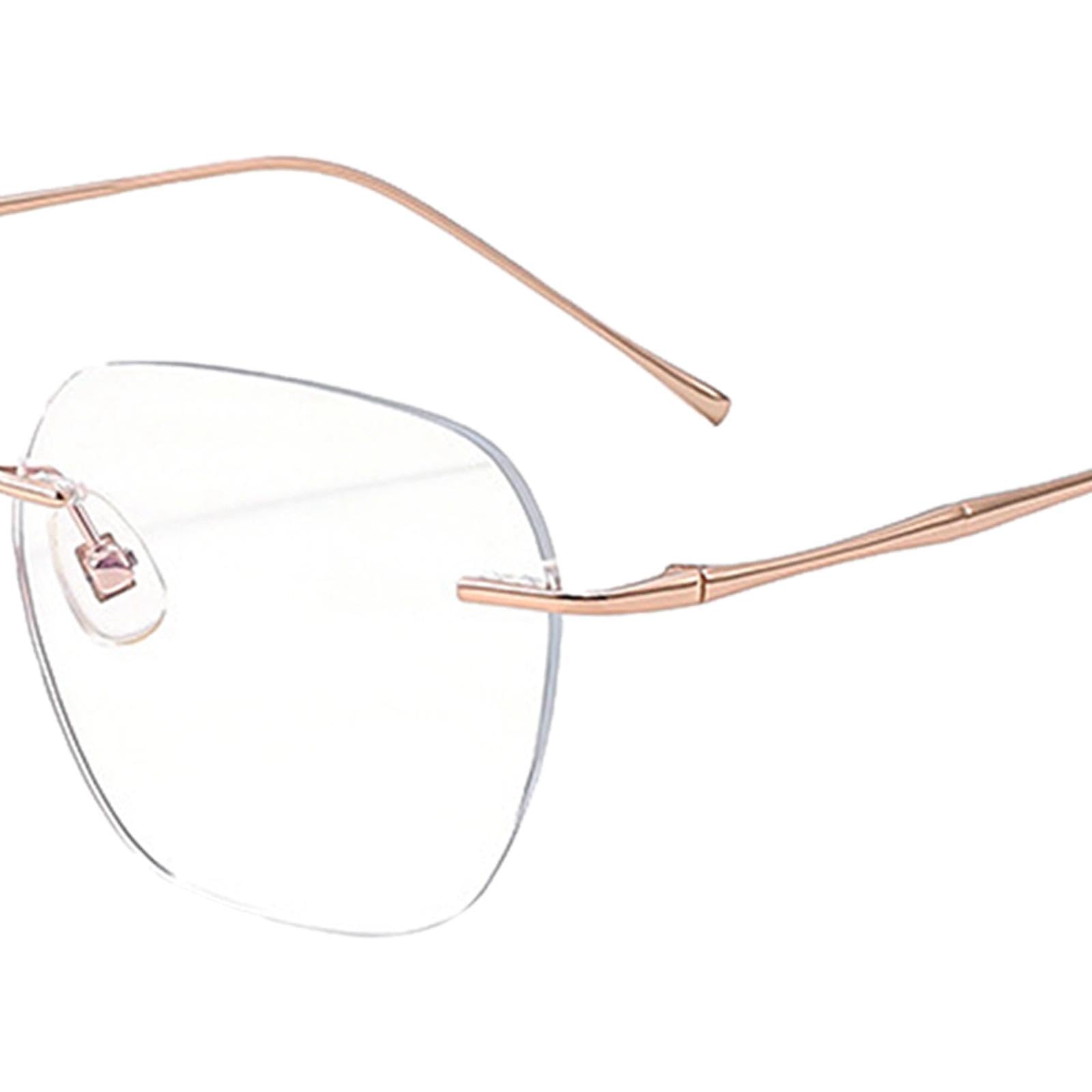 Fenteer Stylish Rimless Glasses for Men & Women - Lightweight Fashion Eyewear for Festivals, Parties, Vacations & Daily Wear - Perfect for Reading, Driving and Outdoor Activities
