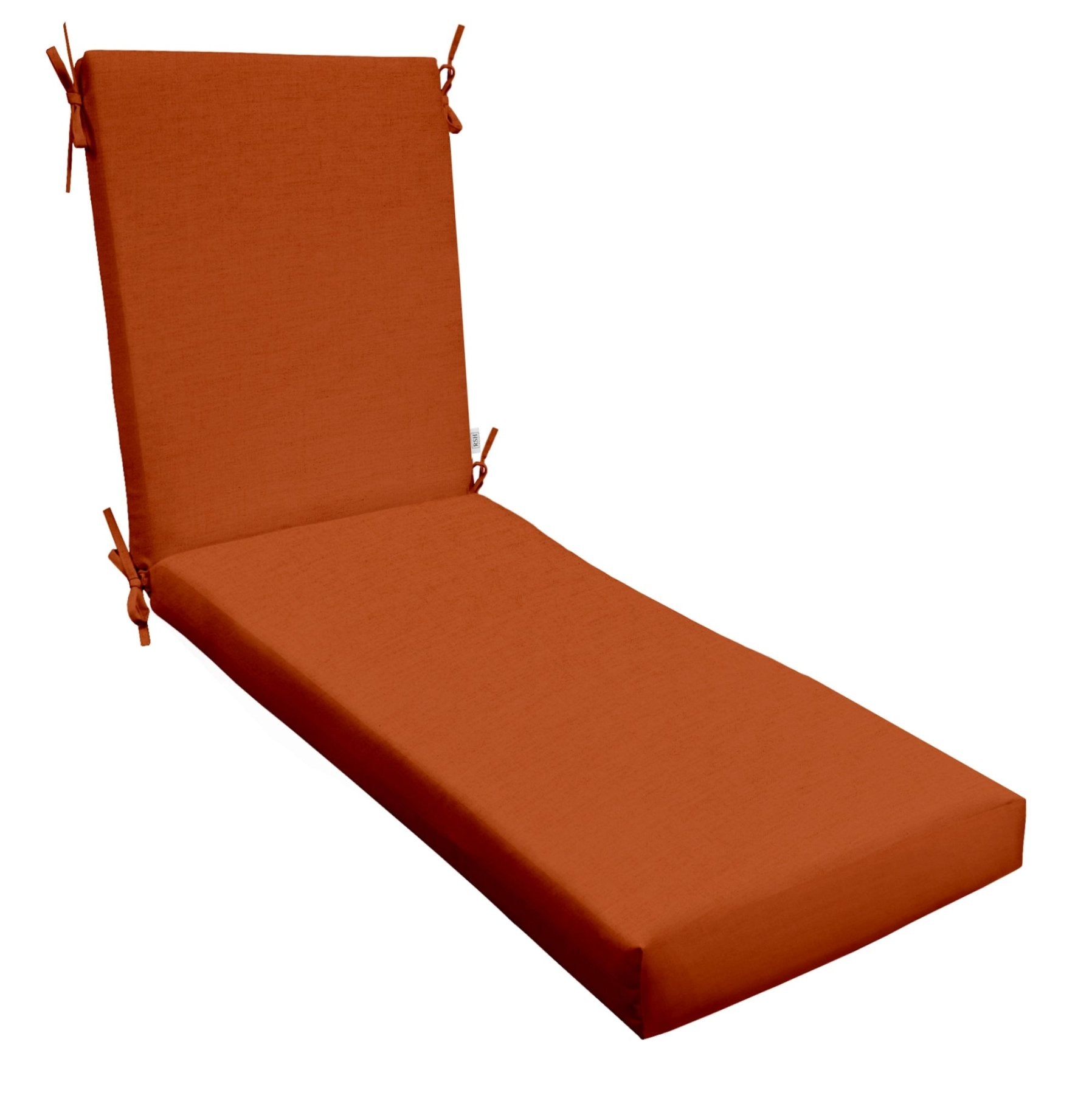 Sunbrella Canvas Orange 2-Piece Foam Chaise Lounge Chair Cushion Set - Water-Resistant & UV-Protected Outdoor Patio Furniture Cushions for Poolside, Deck, or Garden Relaxation