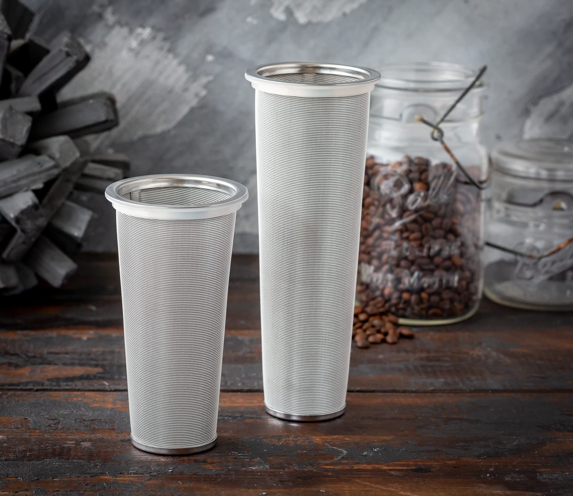 Premium Cold Brew Coffee Filter for Mason Jars - UPGRADED Stainless Steel Mesh with 2 Silicone Seals (32oz/1 Quart Wide Mouth) - Perfect for Iced Coffee, Cold Brew Concentrate & Homemade Tea Infusions