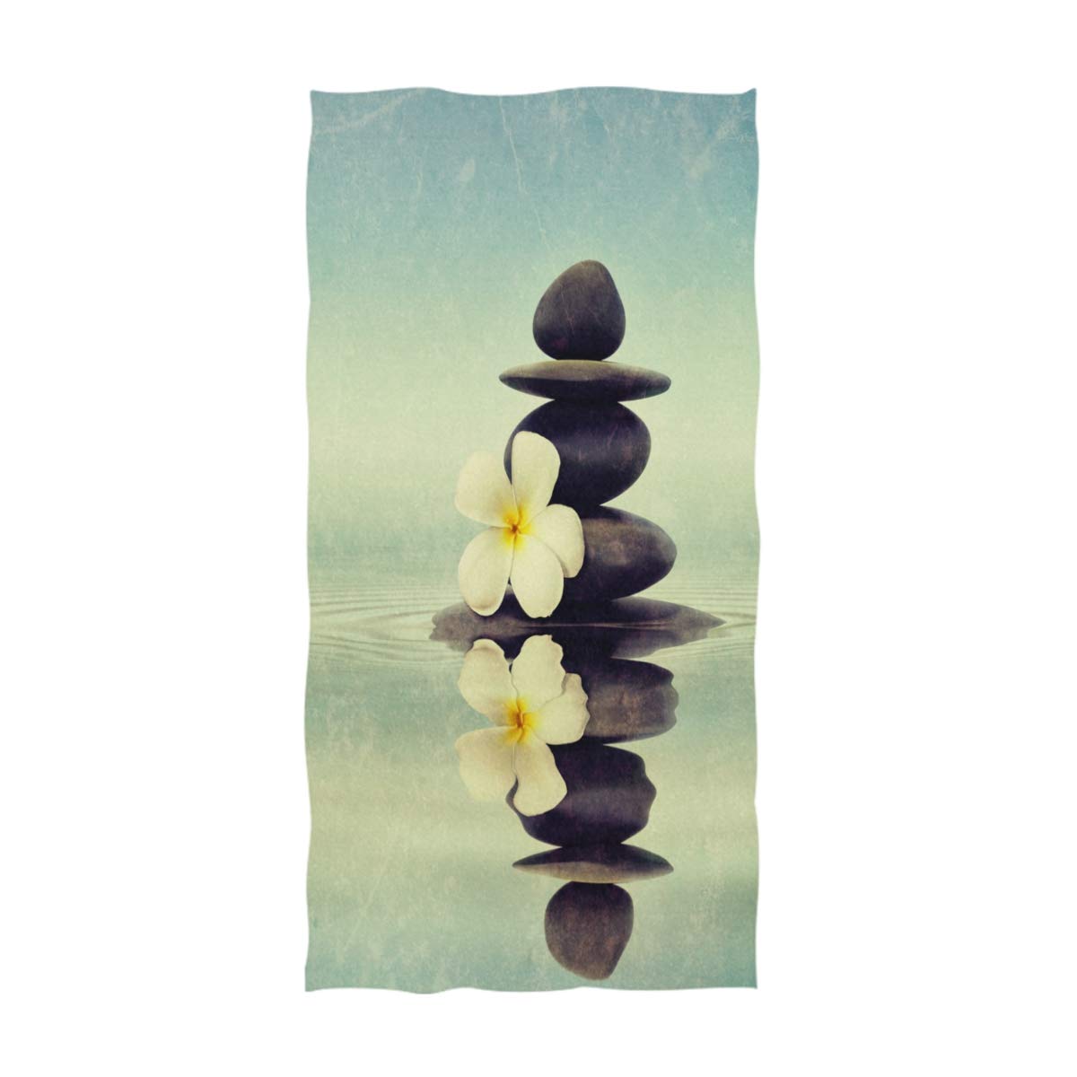 ALAZA Vintage Zen Plumeria Flower Ultra Soft Bath Towel Set - 16