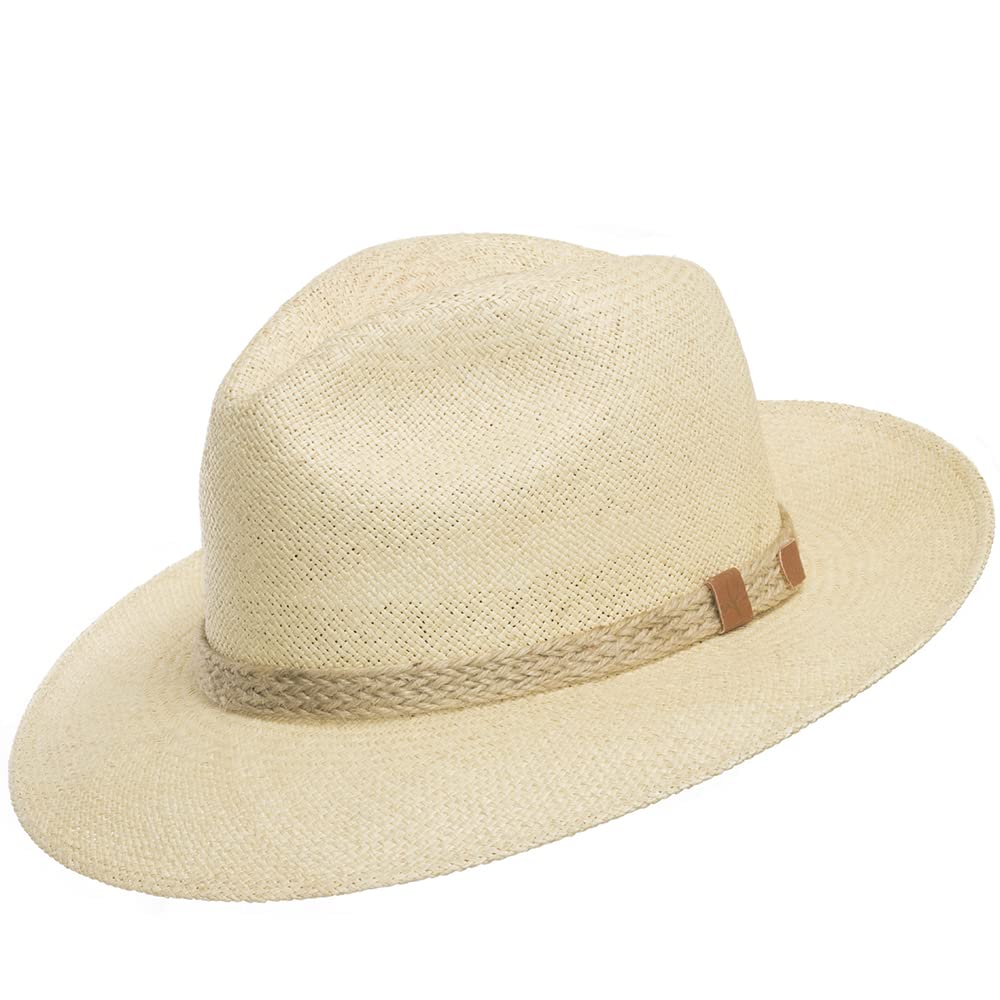 ULTRAFINO Packable Fedora Hat for Men & Women - Classic Foldable Panama Straw Sun Hat for Travel, Beach, and Outdoor Activities