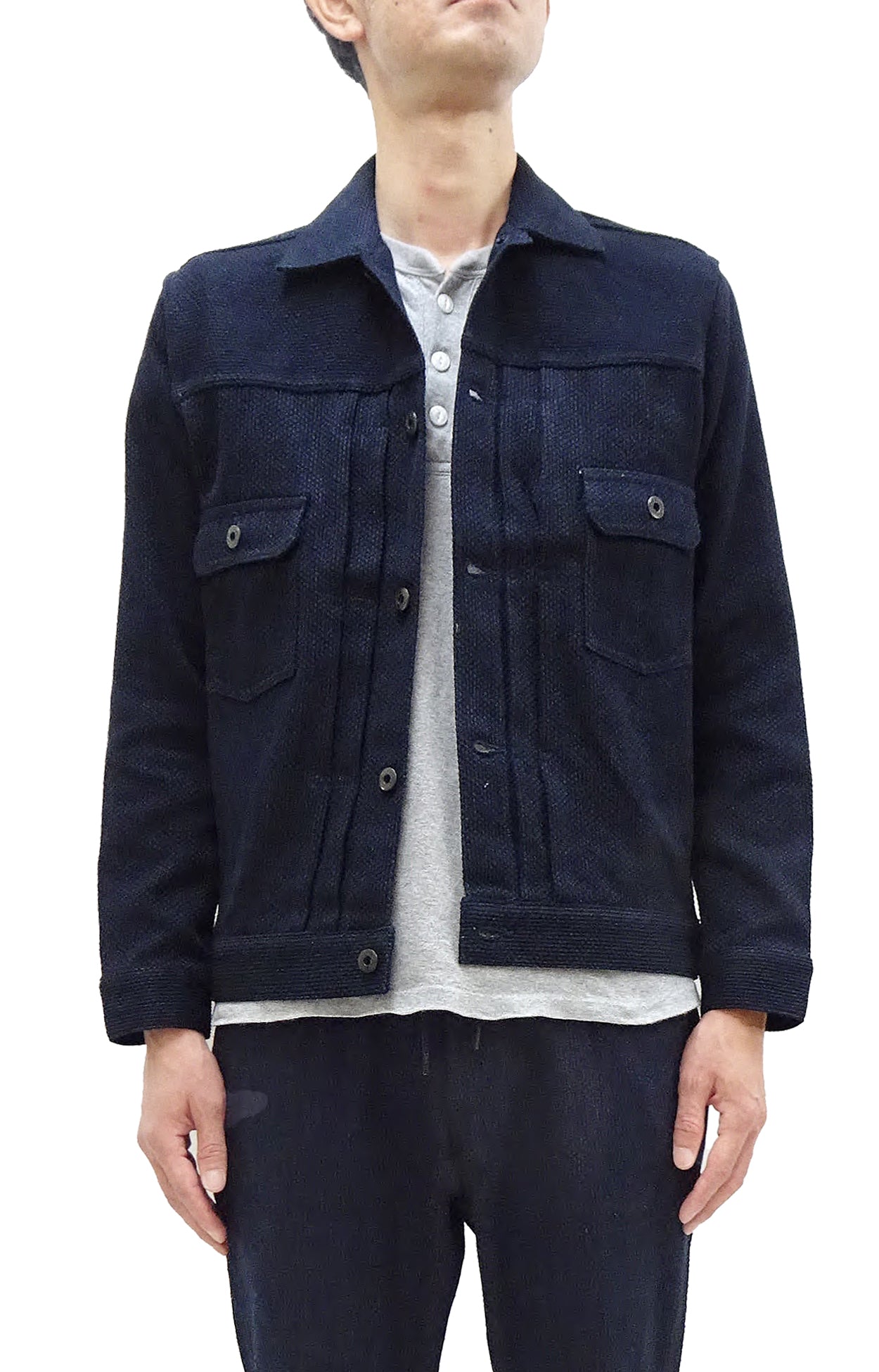 Japan Blue Jeans Sashiko Jacket JBGJ1005 - Men's Casual Type 2 Denim Jacket, 11oz Japanese Sashiko Indigo Workwear | Perfect for Streetwear, Vintage Fashion & Outdoor Activities