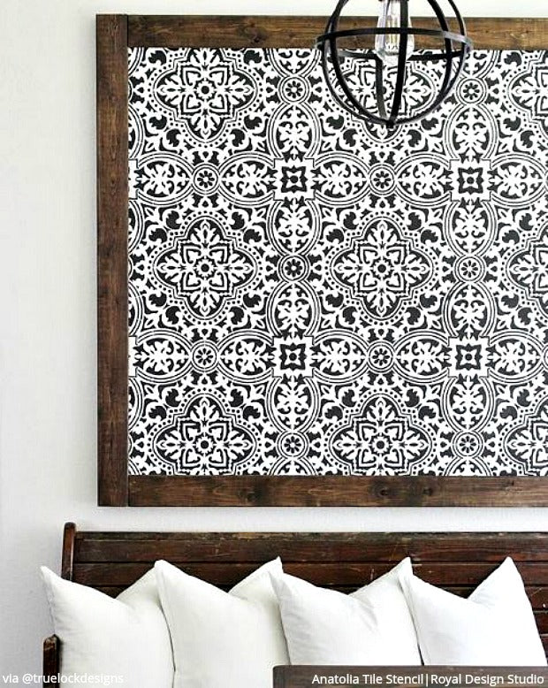 Anatolia Tile Stencil Kit - Reusable DIY Ceramic & Mosaic Tile Painting Template for Home Decor, Bathroom & Kitchen Backsplash - Perfect for DIY Crafts, Wall Art & Floor Designs
