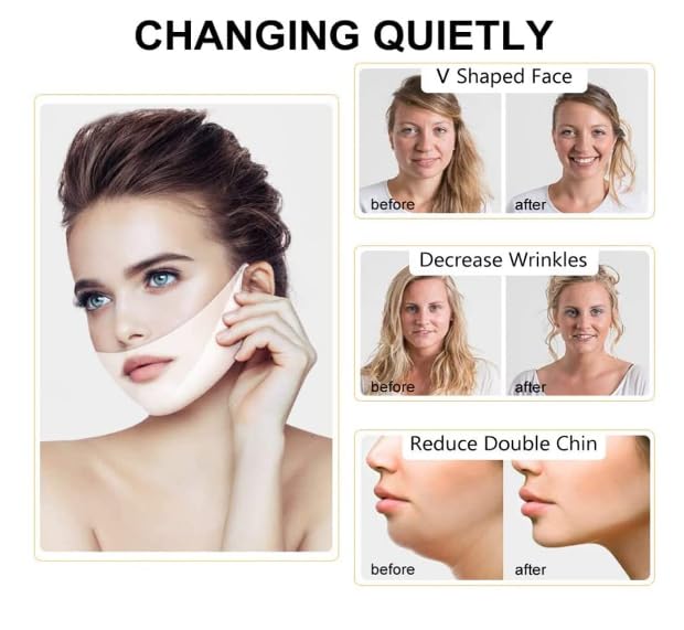 ZeroLuxury Double Chin Reducer Hydrogel Facial Mask - Collagen Lifting & Slimming Treatment for V-Shape Face | Skin Whitening & Firming | Perfect for Daily Skincare & Special Occasion Prep
