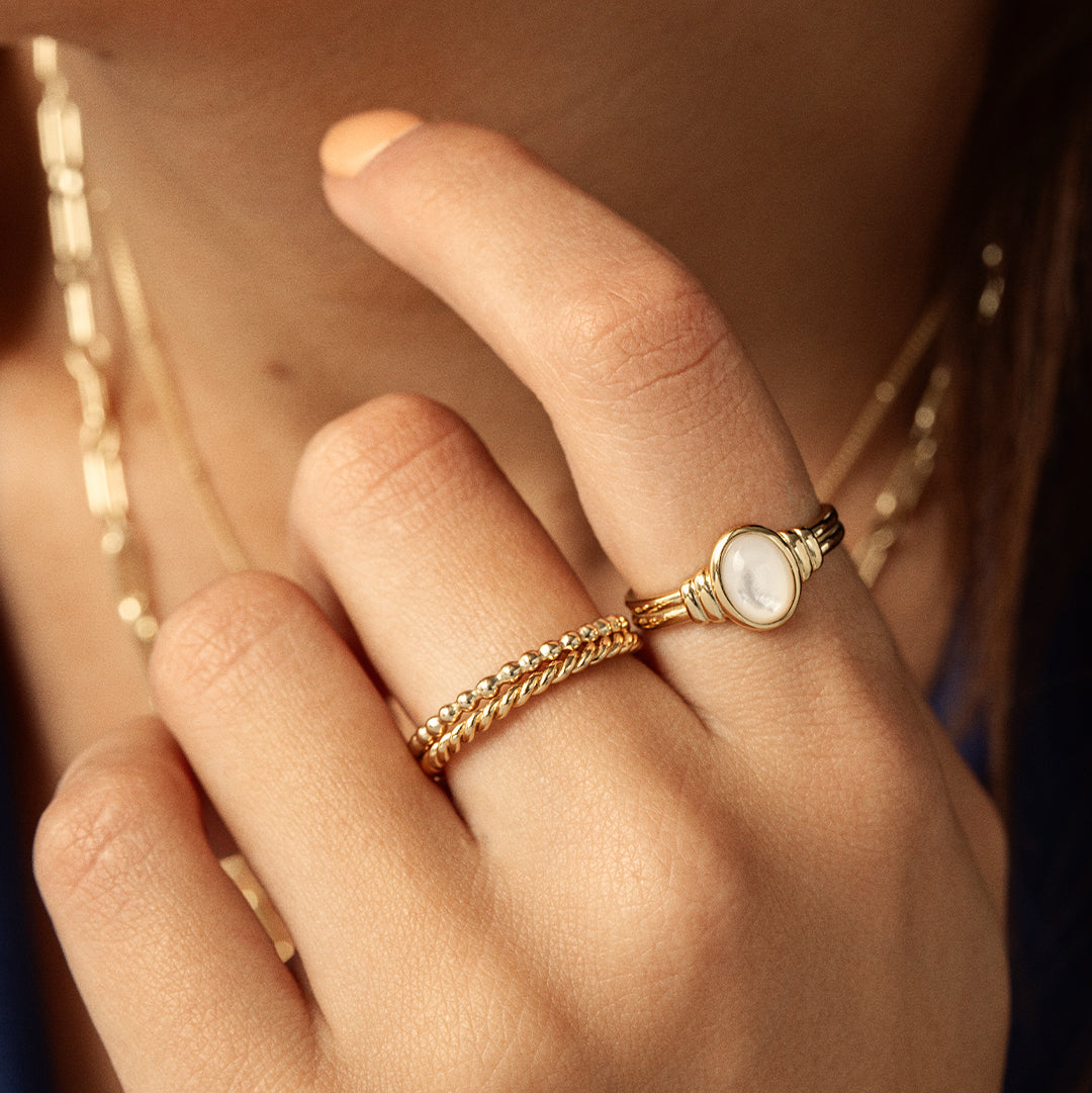 Andie Stacking Rings Set - Trendy Layered Rings for Women - Perfect for Everyday Wear, Stacking & Gifting - Elegant & Dainty Jewelry for Any Occasion