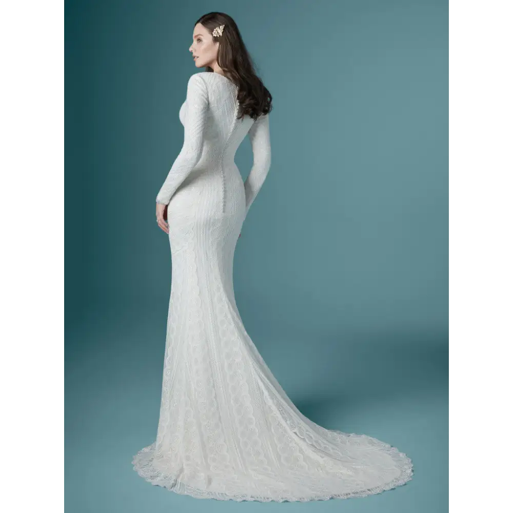 Geraldine Leigh by Maggie Sottero Wedding Dress - Sample Sale | Elegant Lace Bridal Gown for Church Ceremony & Beach Weddings