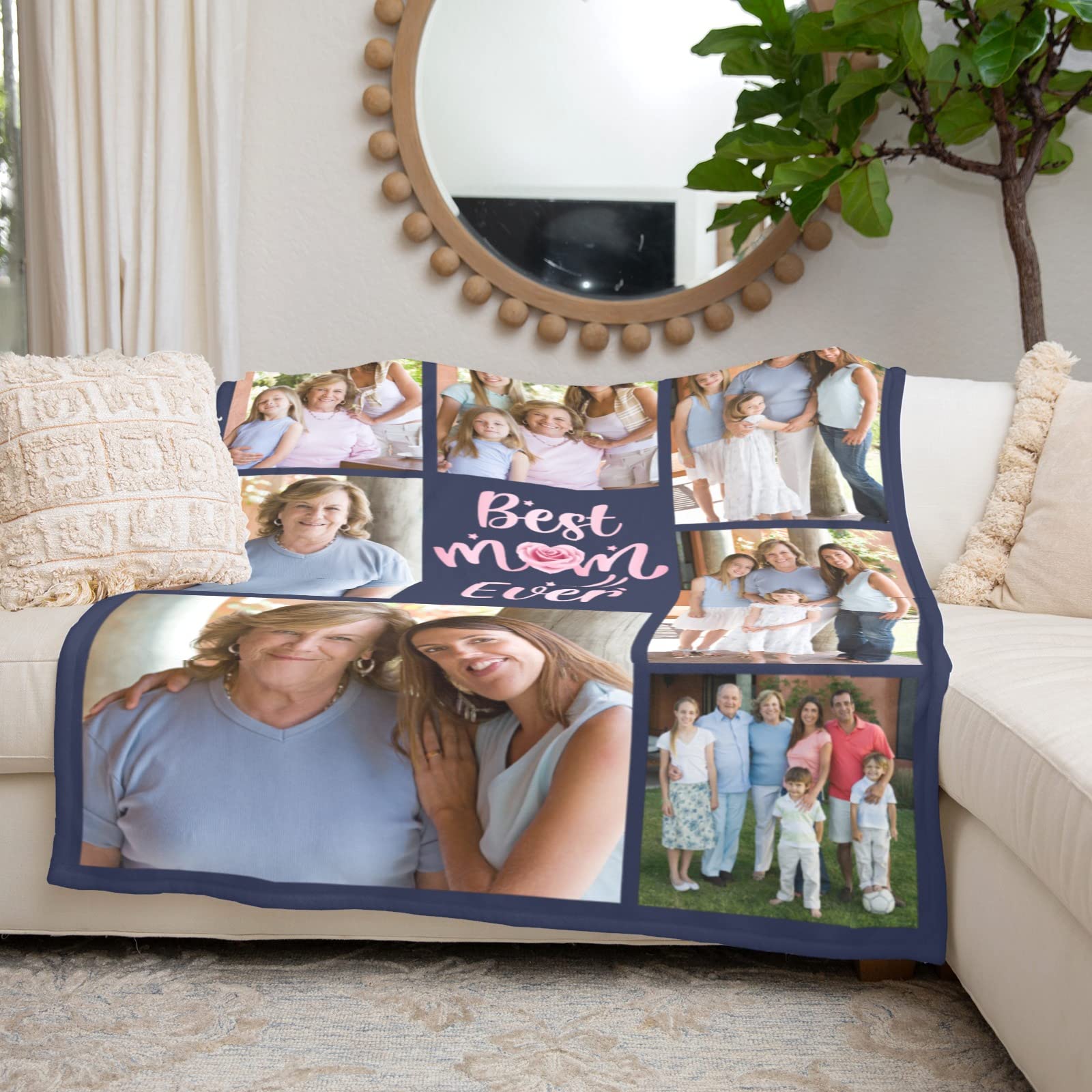 **Personalized Photo Blanket for Women - Custom Retirement Gift for Mom, Her - Soft Flannel Throw with Text & Pictures - 30x40 inches (70x100cm) - Great for Christmas, Get Well Soon, or Special Occasions**