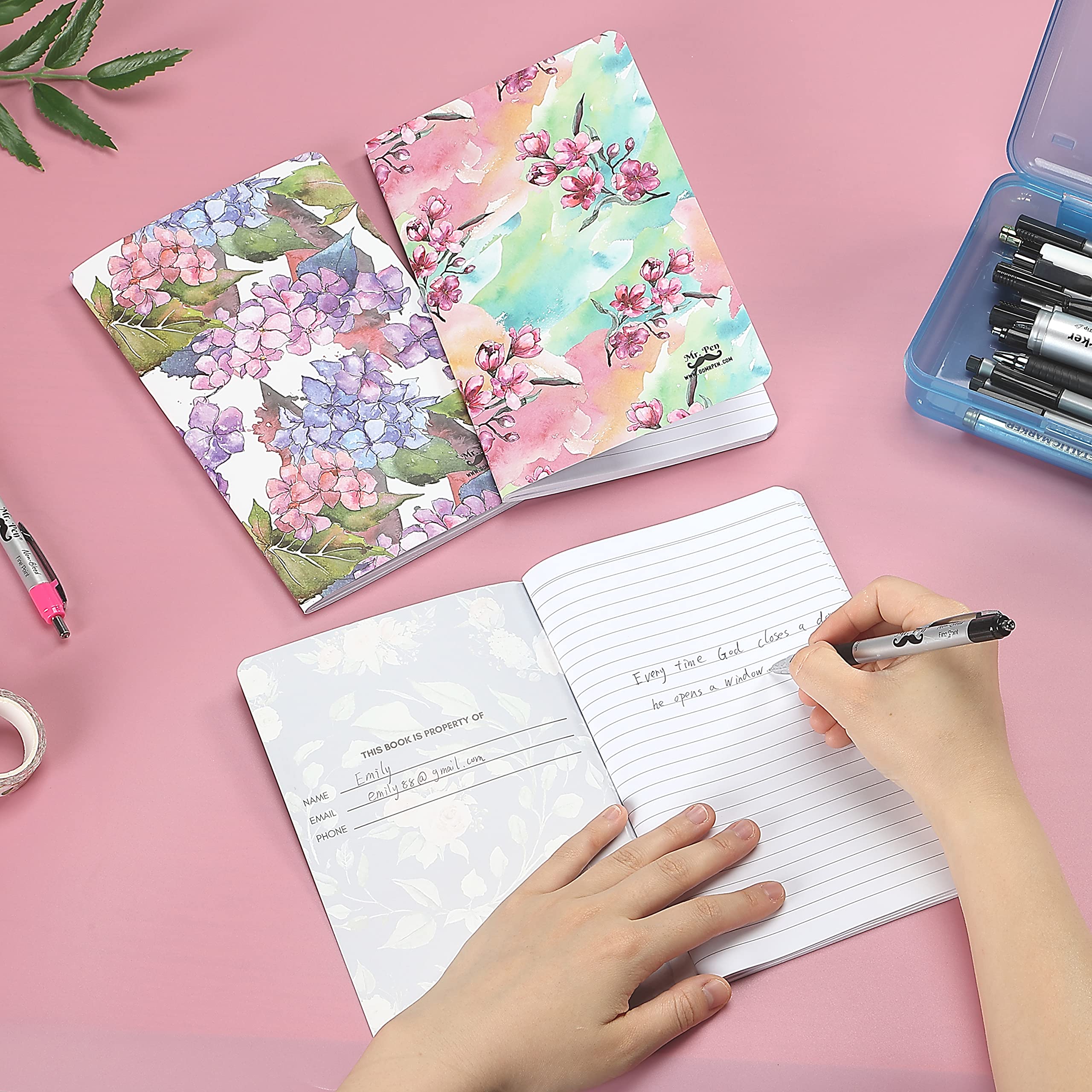 Floral Pocket Notebook Set - 3 Pack, 5