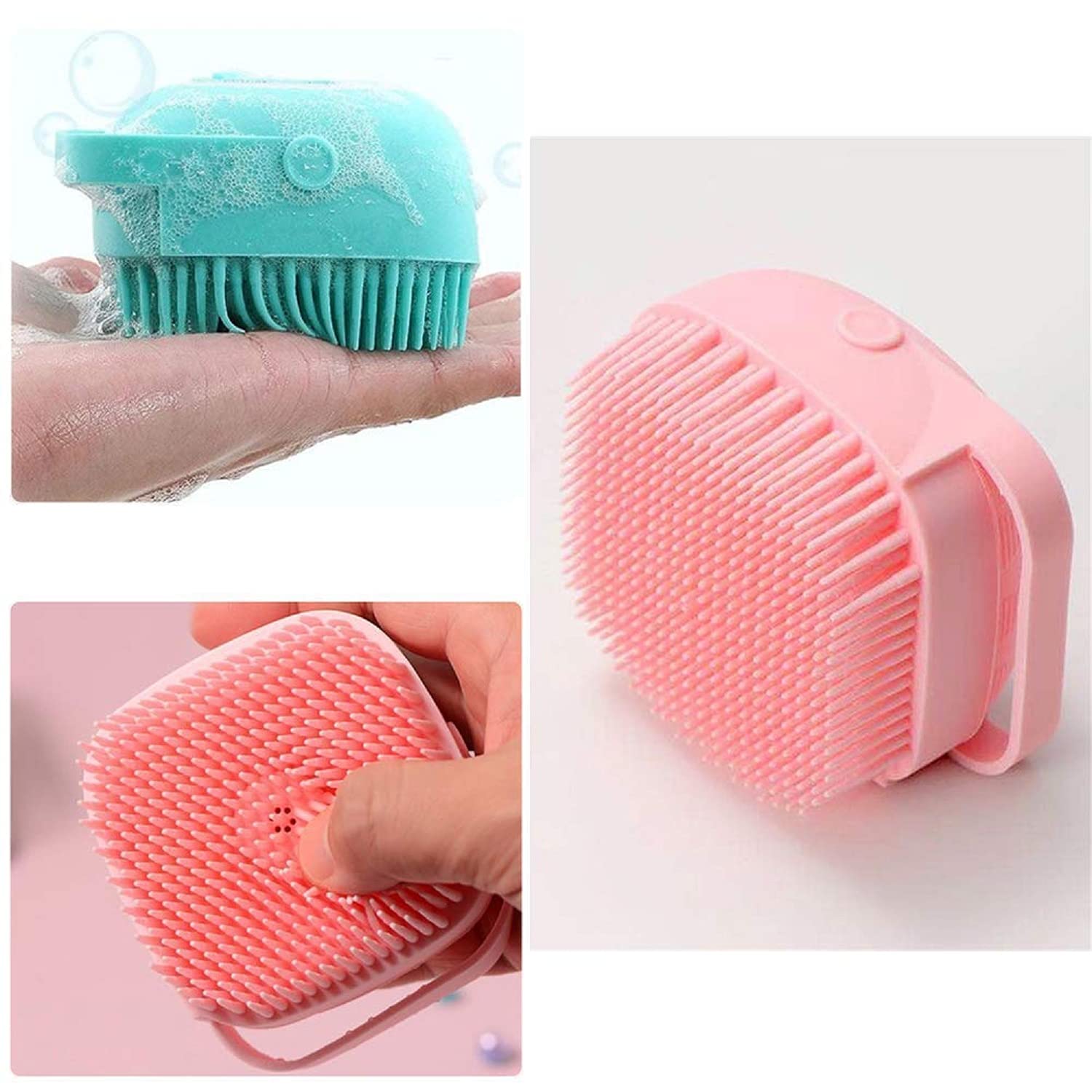 ZURU BUNCH Silicone Body Brush with Shampoo Dispenser - Soft Skin Massage for Shower & Bath