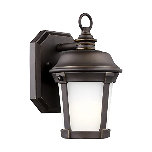 Generation Lighting 8550701-71 Small Outdoor Wall Lantern - Antique Bronze Finish - Weatherproof Exterior Light for Porch, Patio & Garden Decor