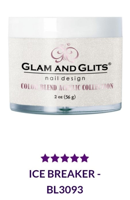 GLAM AND GLITS COLOR BLEND COLLECTION VOL.2 - BL3093 - 2 oz Nail Polish - ICE BREAKER Shade - Professional Salon Quality - Perfect for Manicures, Pedicures & Nail Art Designs