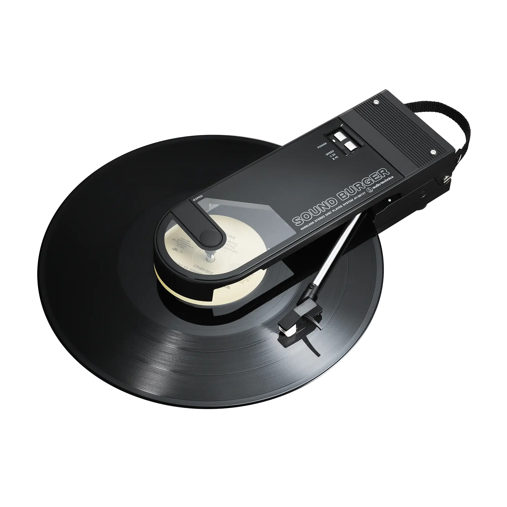 Audio Technica AT-SB727 Soundburger Portable Vinyl Record Player - Compact & Wireless for Home, Travel, and DJ Use