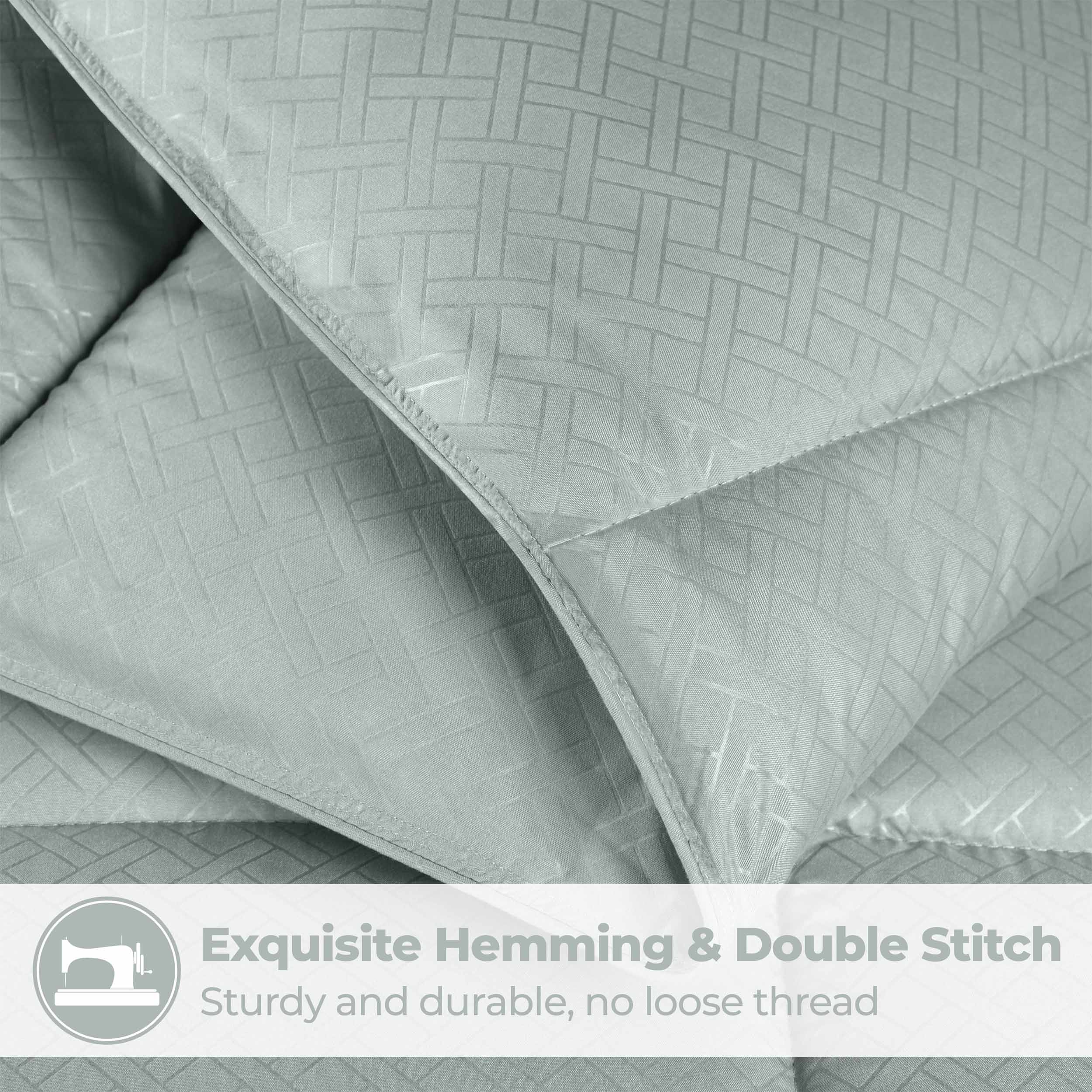Luxury Basketweave Plush Down Alternative Comforter - Hypoallergenic & Breathable All-Season Bedding for Master Bedroom, Guest Room & Dorm