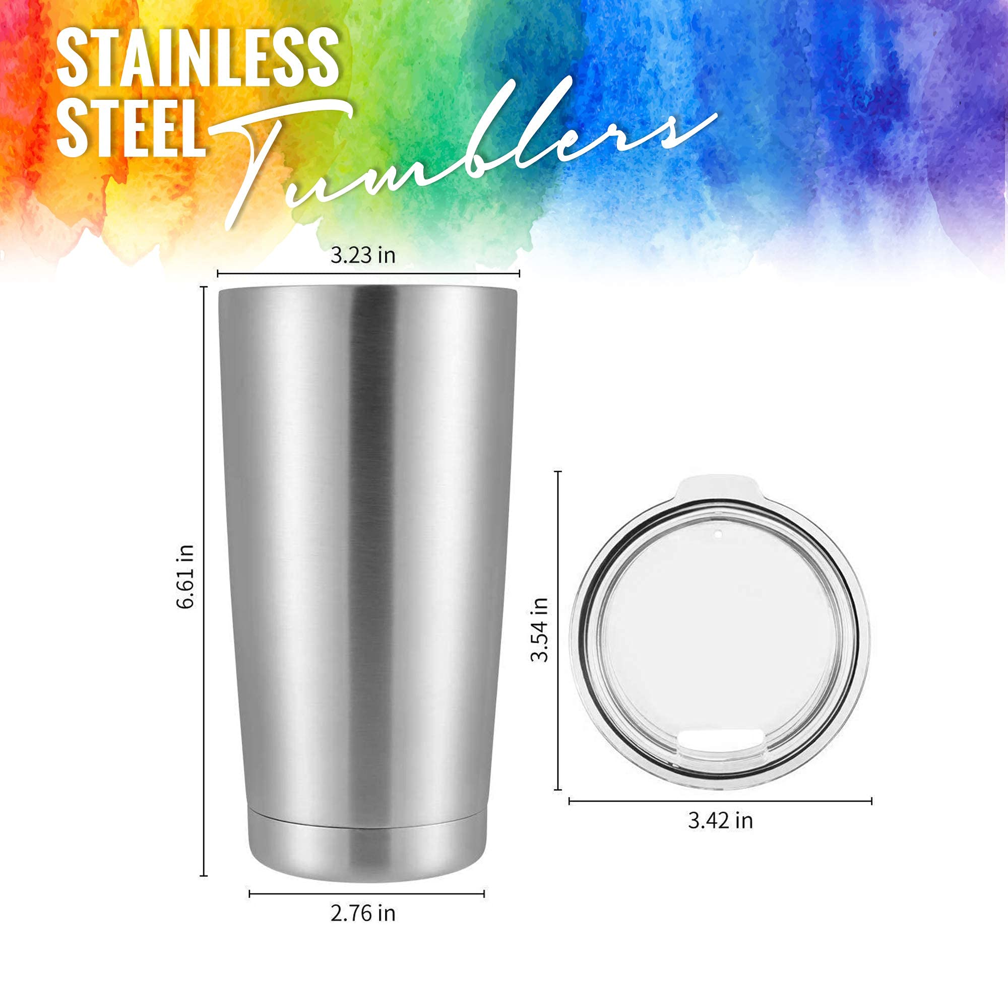 Pixiss 16 oz Stainless Steel Coffee Tumbler (12-Pack) - Vacuum Insulated Travel Mug with Leak-Proof Lid - BPA-Free Hot & Cold Beverage Cup for Coffee, Tea, and Water - Perfect for Office, Commuting, Camping, and Outdoor Activities