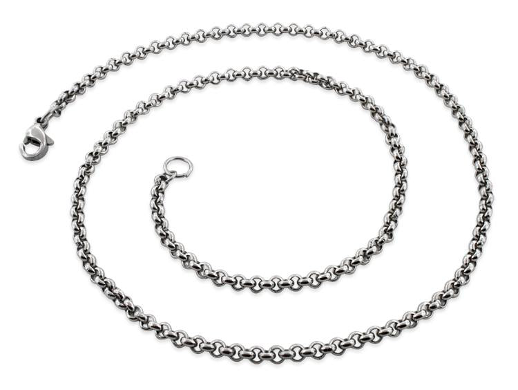Stainless Steel Rollo Chain Necklace 3MM - Durable & Hypoallergenic Jewelry for Men & Women - Perfect for Everyday Wear, Layering & Gifts