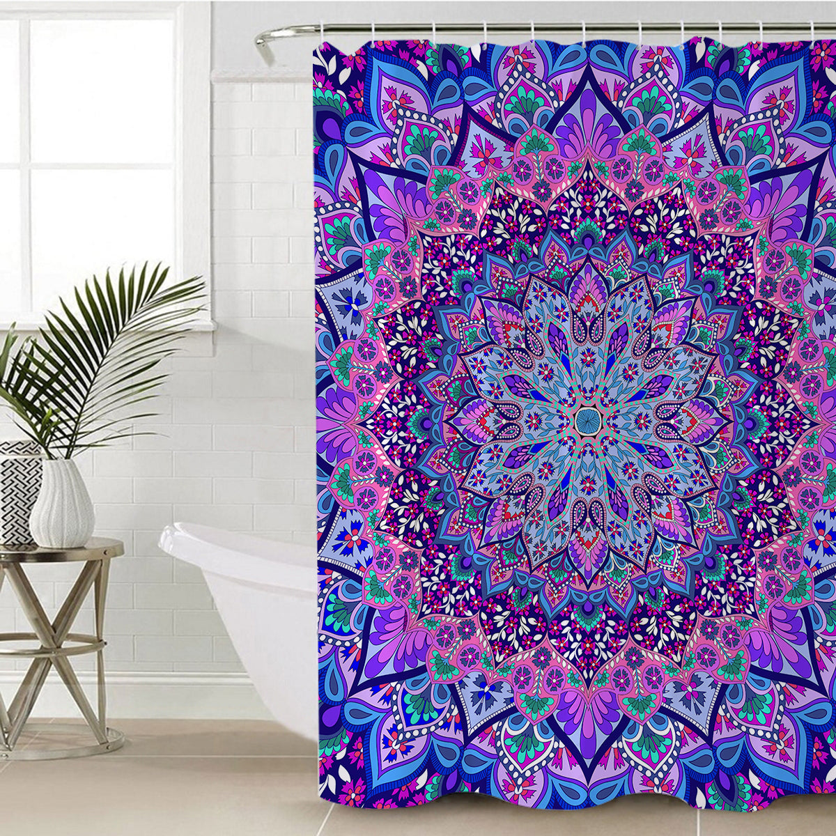 Bohemian Cosmic Galaxy Shower Curtain - Waterproof Bathroom Decor for Boho Chic & Space Theme - Perfect for Home, Apartment, Dorm & Spa Retreat