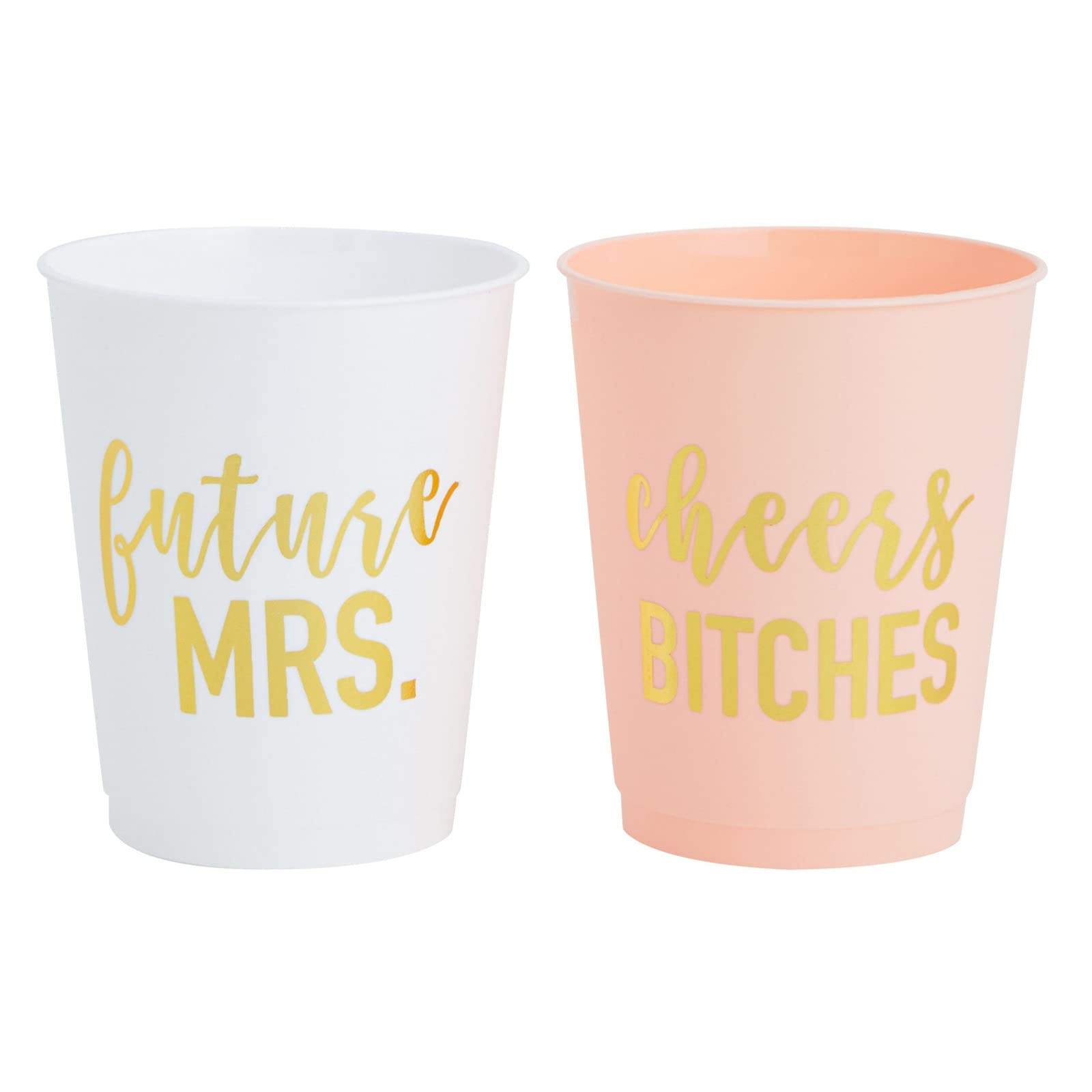 BLUE PANDA 16-Pack Reusable Bachelorette Party Cups - 16oz Bride & Bridesmaid Cups for Wedding Showers, Bachelorette Favors & Bridesmaid Gifts (Future Mrs + Cheers Design) - Perfect for Bridal Parties, Girls' Night Out & Wedding Celebrations