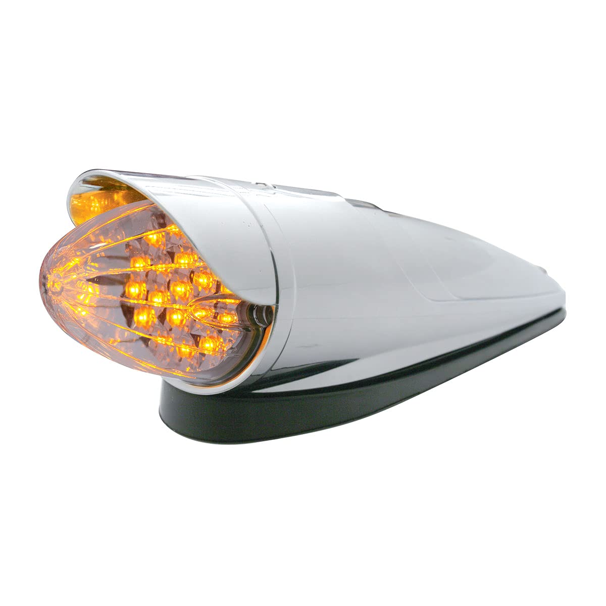 United Pacific 19 LED Reflector Grakon 1000 Cab Light Kit with Visor - Amber LED & Clear Lens (Part #39959) | Heavy Duty Truck Lighting for Semi Trailers & Commercial Vehicles